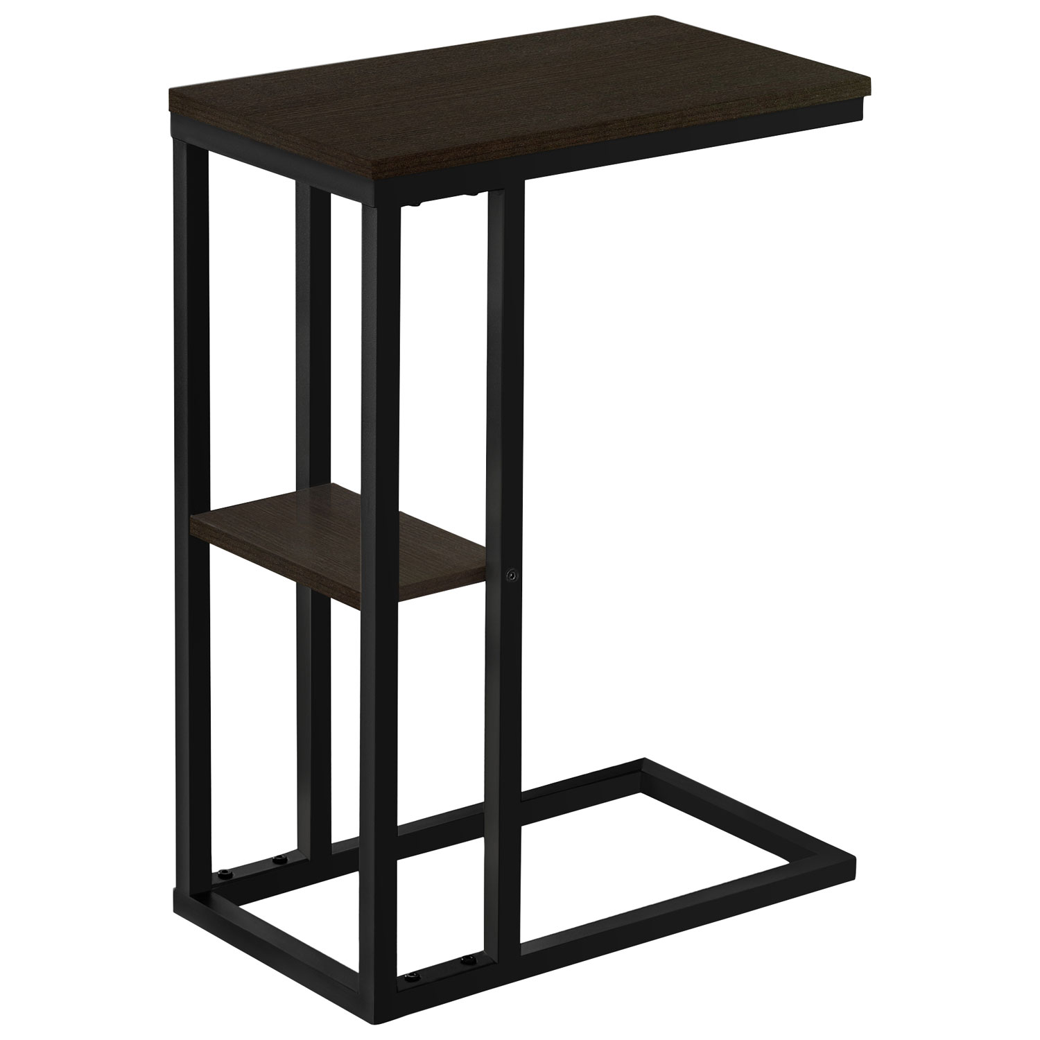 Monarch Contemporary Rectangular 2-Shelf Accent Table - Espresso/Black