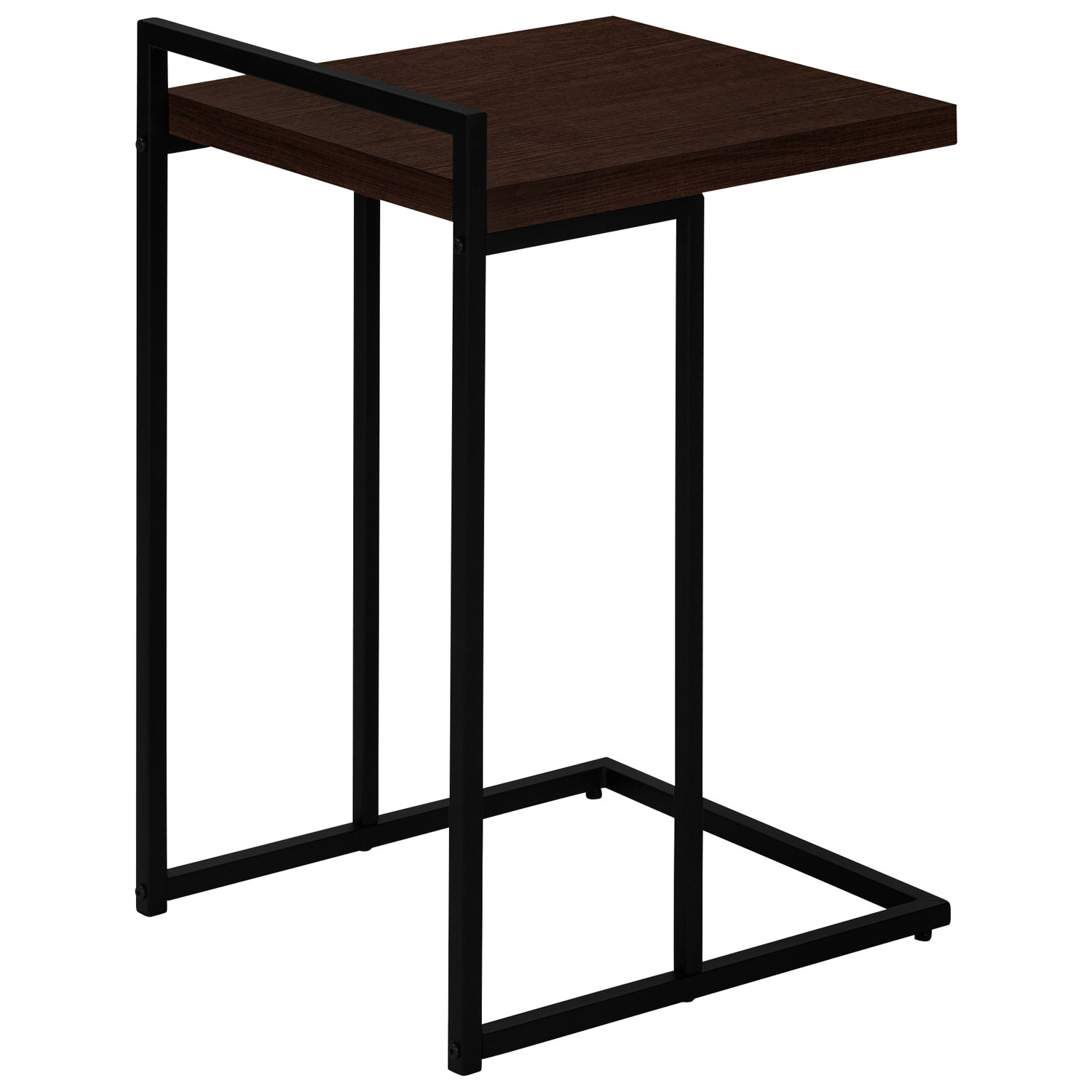 Table d'appoint rectangulaire contemporaine à panneau épais de Monarch - Expresso/Noir