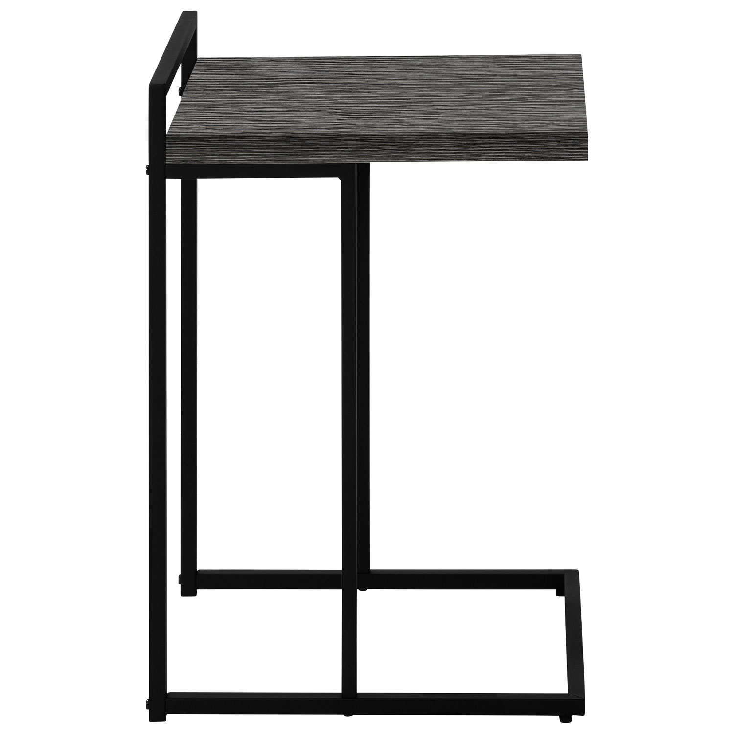 Table d'appoint rectangulaire contemporaine à panneau épais de Monarch - Gris/Noir