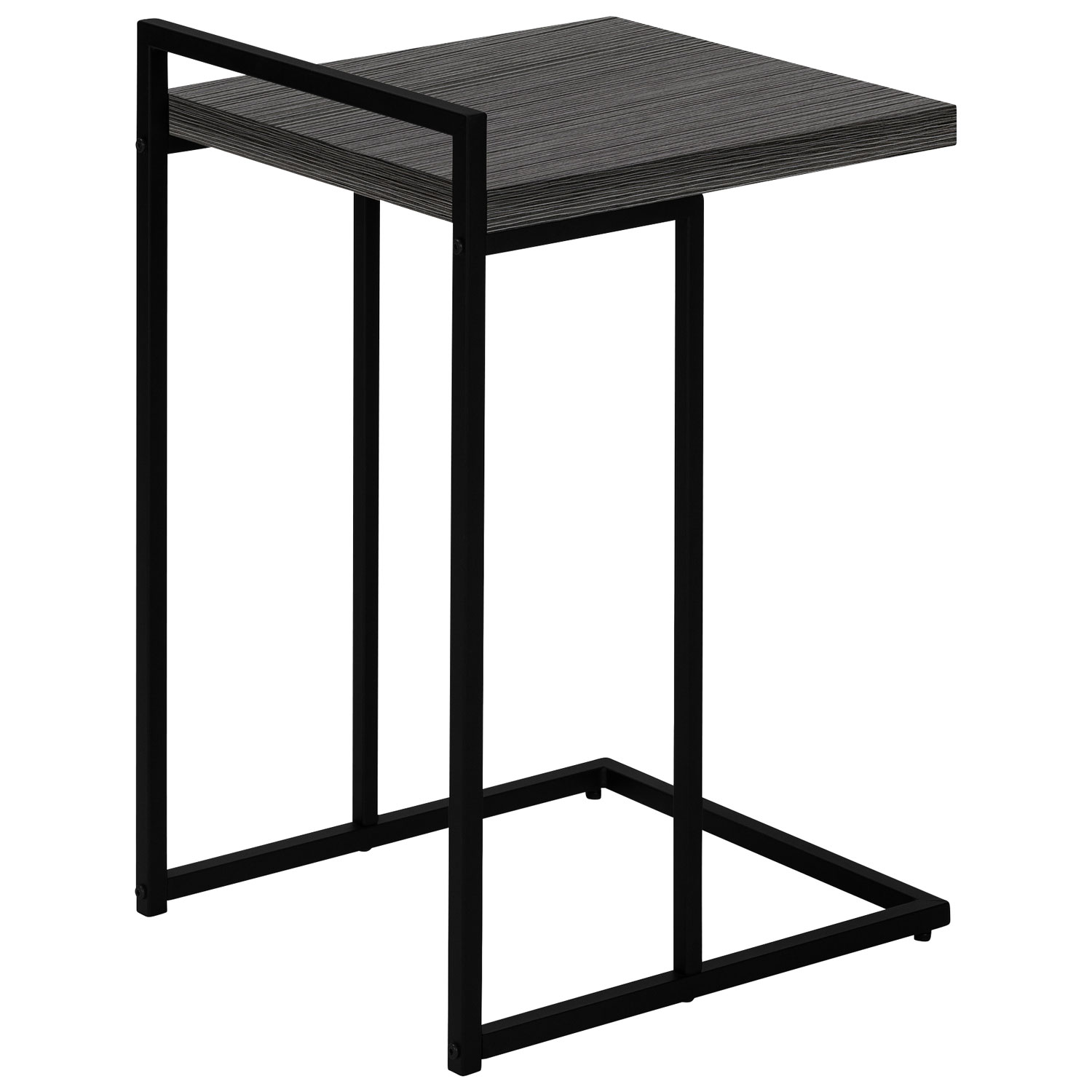 Table d'appoint rectangulaire contemporaine à panneau épais de Monarch - Gris/Noir