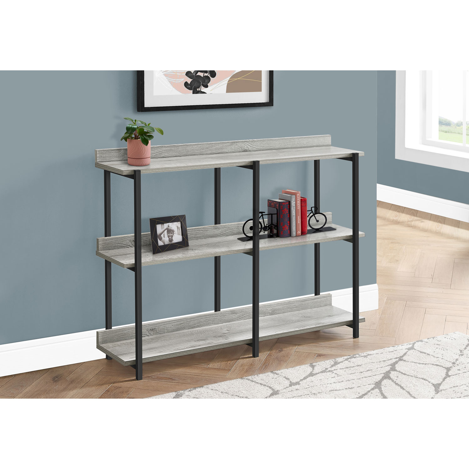 Monarch Contemporary Rectangular Console Table - Grey