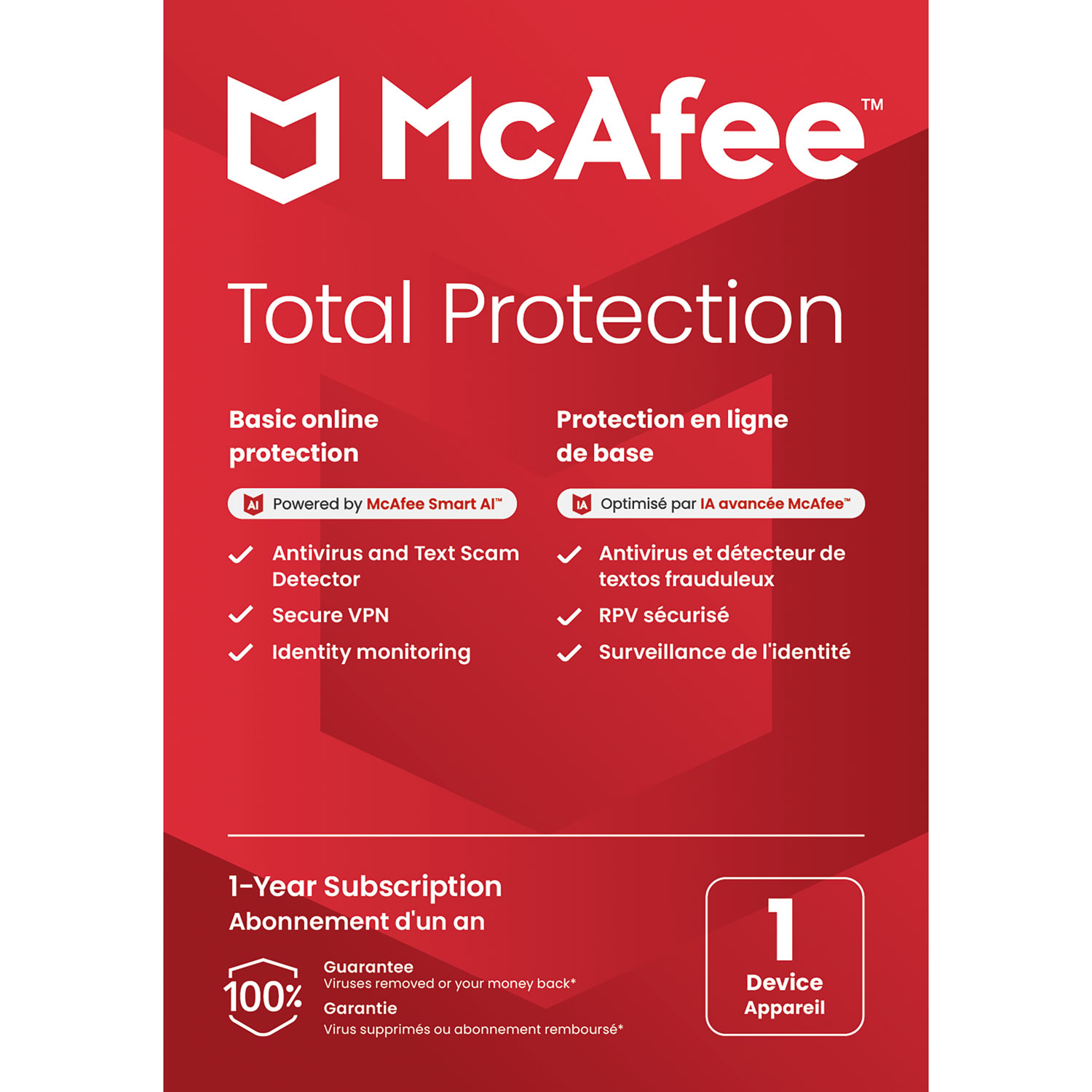 McAfee Total Protection - 1 Device - 1 Year