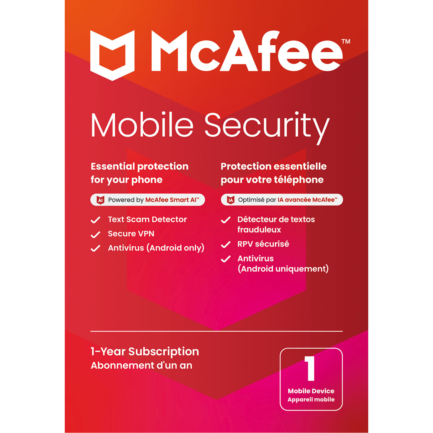 McAfee Mobile Security - 1 Device - 1 Year