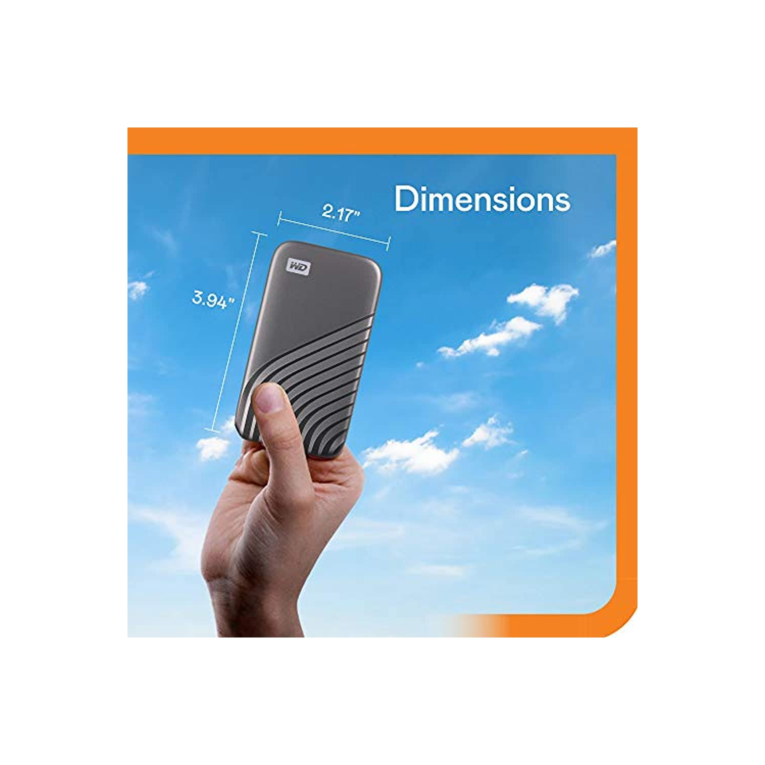 WD 1TB My Passport SSD External Portable Drive, Gray, Up to 1,050 MB/s - WDBAGF0010BGY-WESN