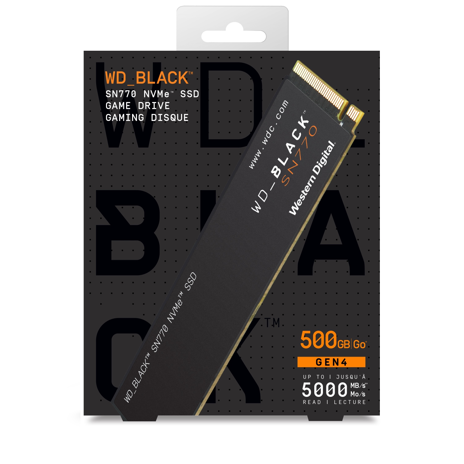 Western Digital WD_BLACK SN770 M.2 2280 500GB PCIe Gen4 16GT/s, up to 4 Lanes Internal Solid State Drive WDS500G3X0E