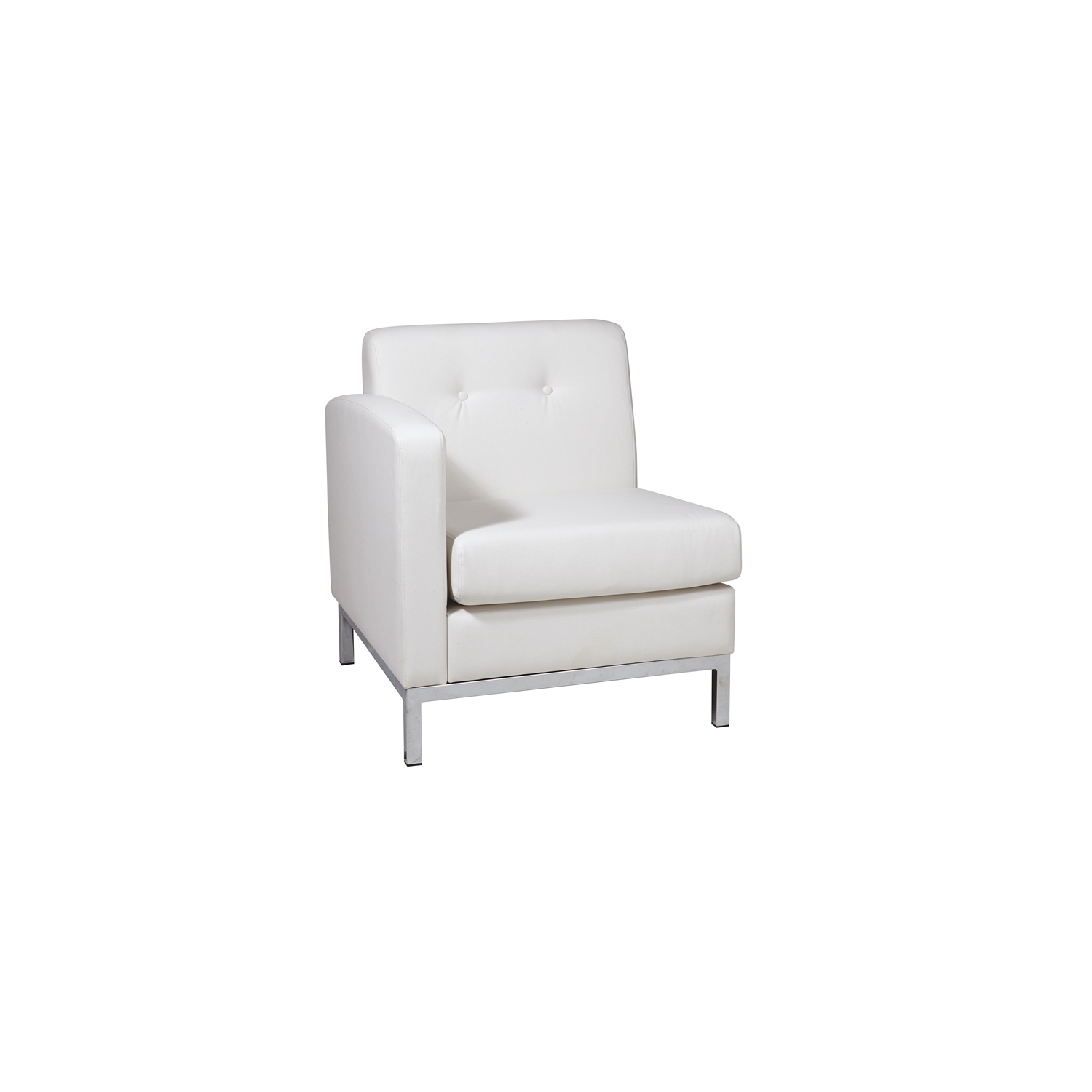 Wall Street Single Armchair LAF White Faux Leather