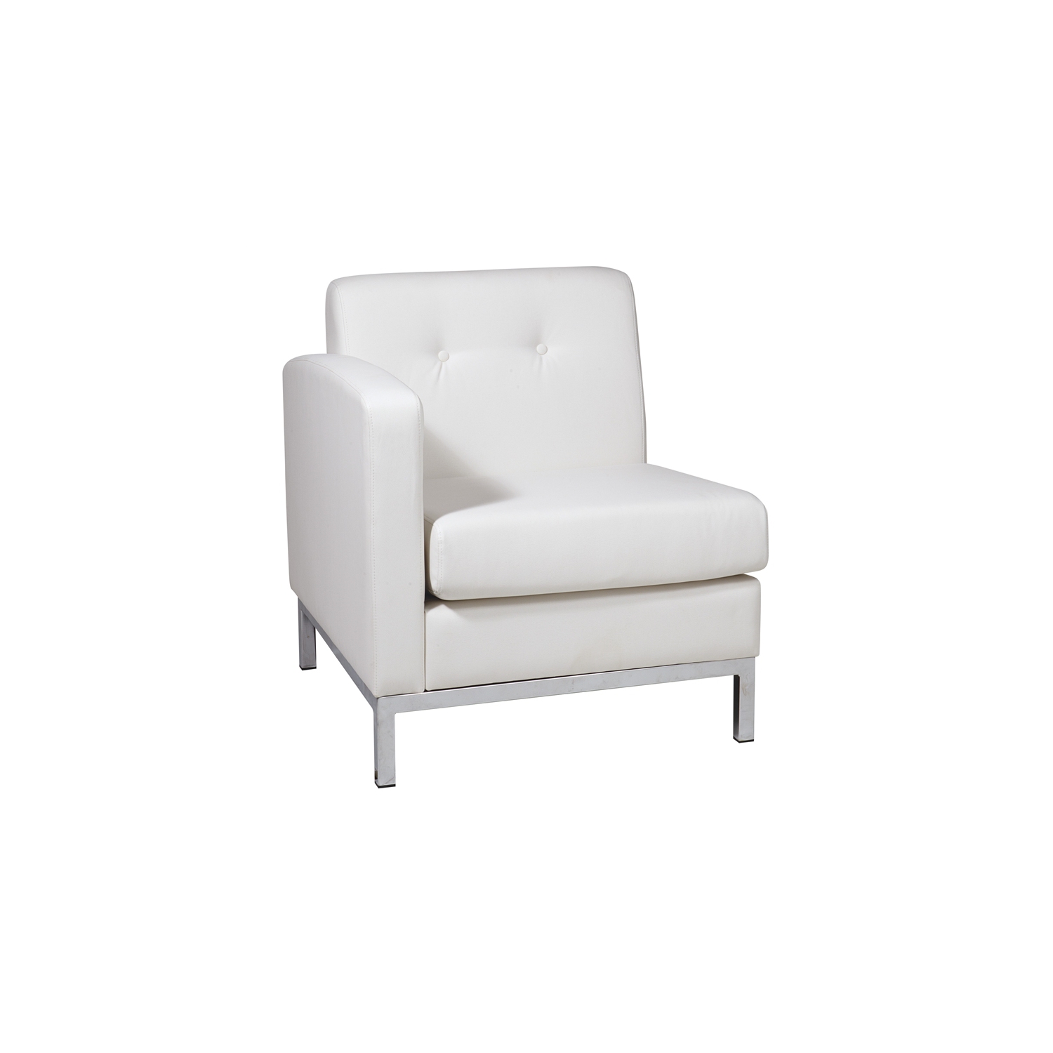 Wall Street Single Armchair LAF White Faux Leather