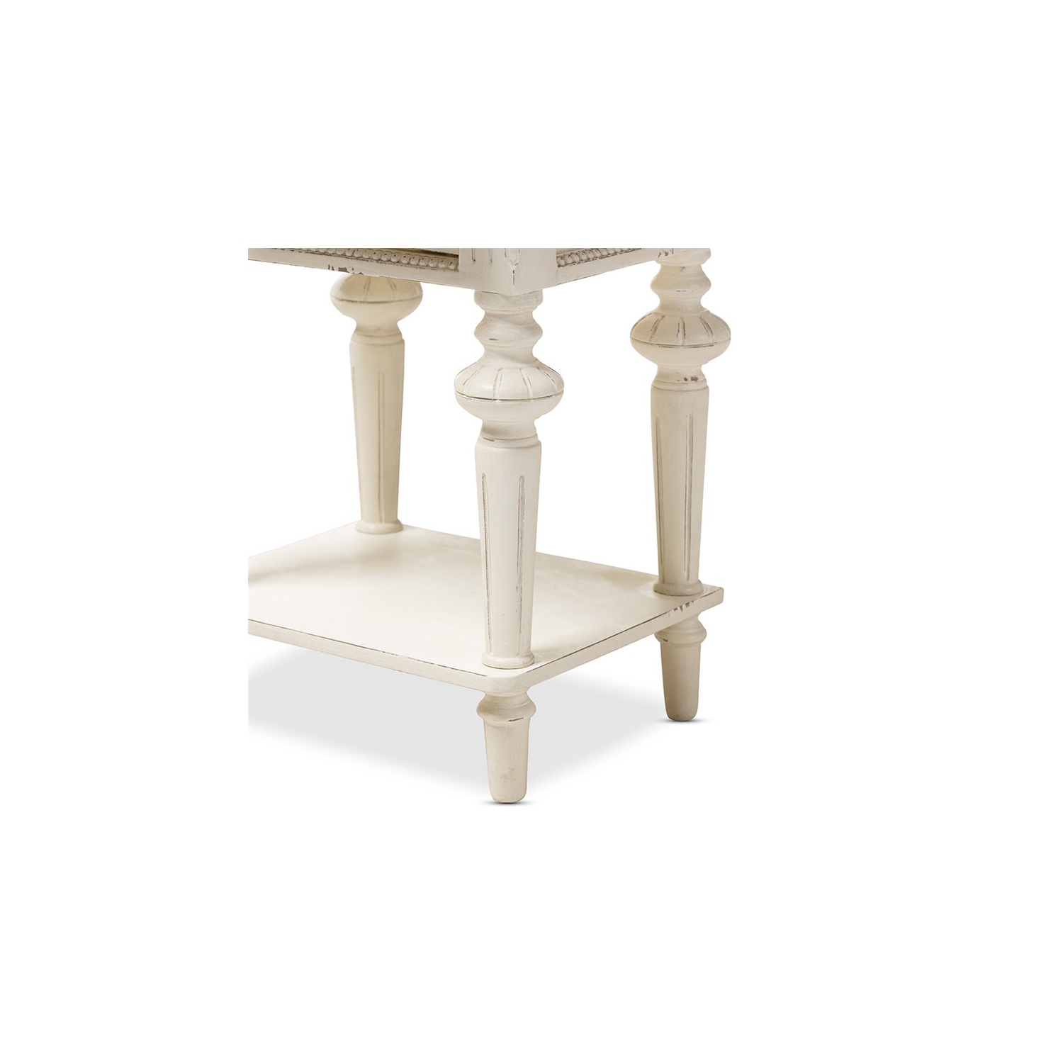 Baxton Studio Marquetterie 2 Drawer Nightstand in Oak and White