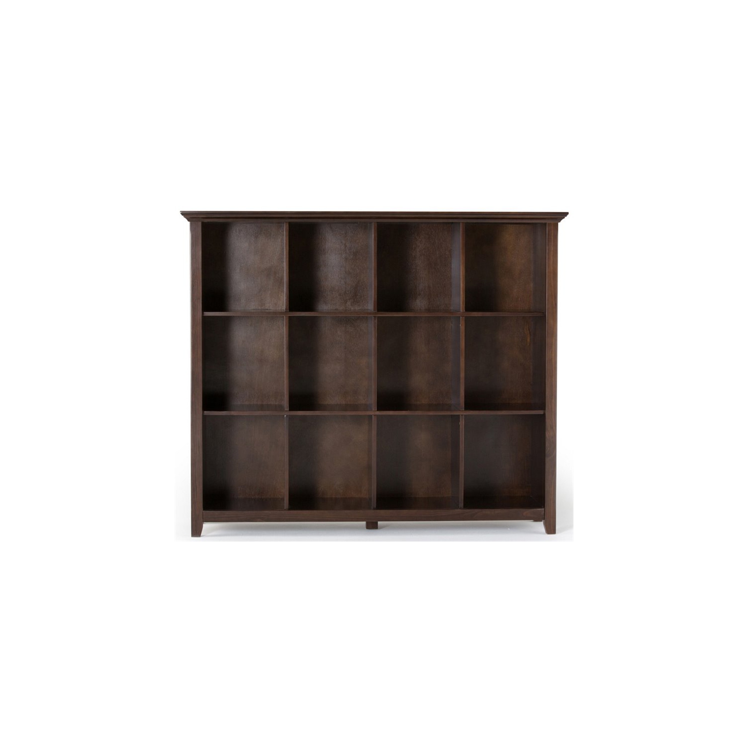 Simpli Home Acadian Wood 48" x 57" Transitional 12 Cube in Brunette Brown