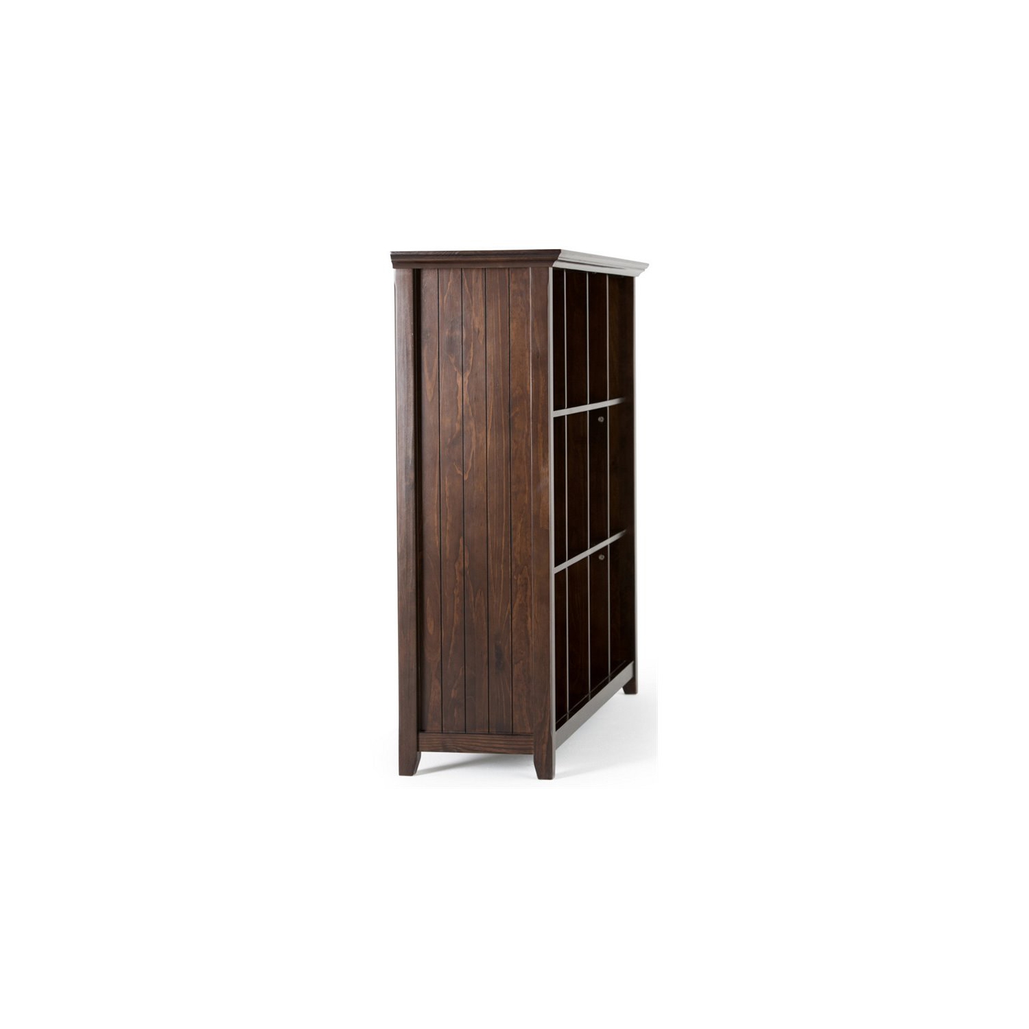 Simpli Home Acadian Wood 48" x 57" Transitional 12 Cube in Brunette Brown