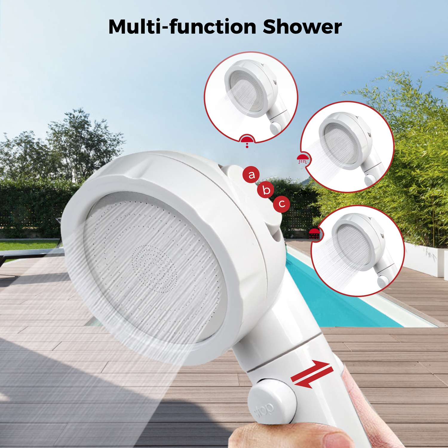 Camplux 2.64 GPM 68,000 BTU Outdoor Portable Propane Tankless Water Heater with Digital Display, White