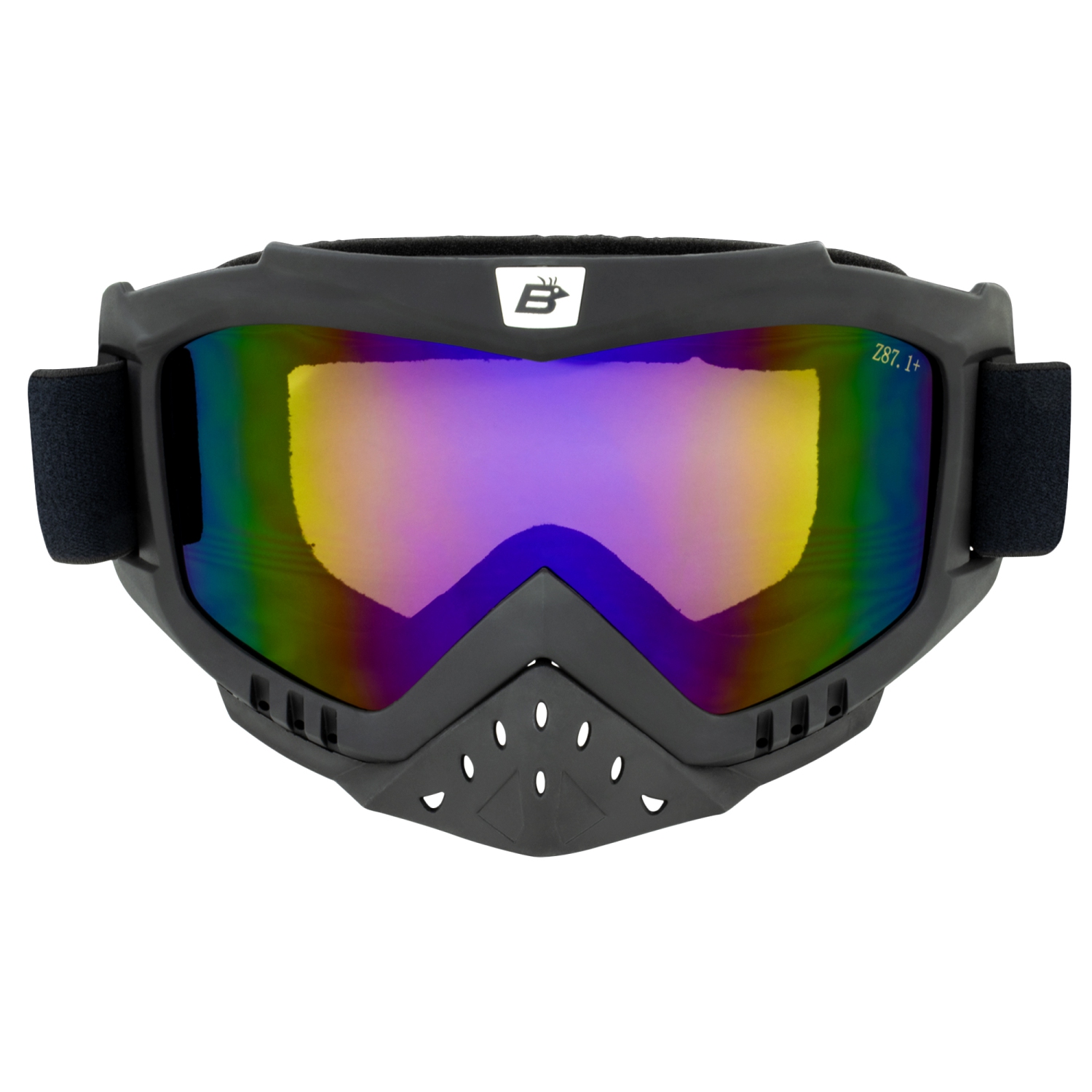 Birdz Eyewear Toucan Motorcycle Atv Padded Goggles Detachable Nose