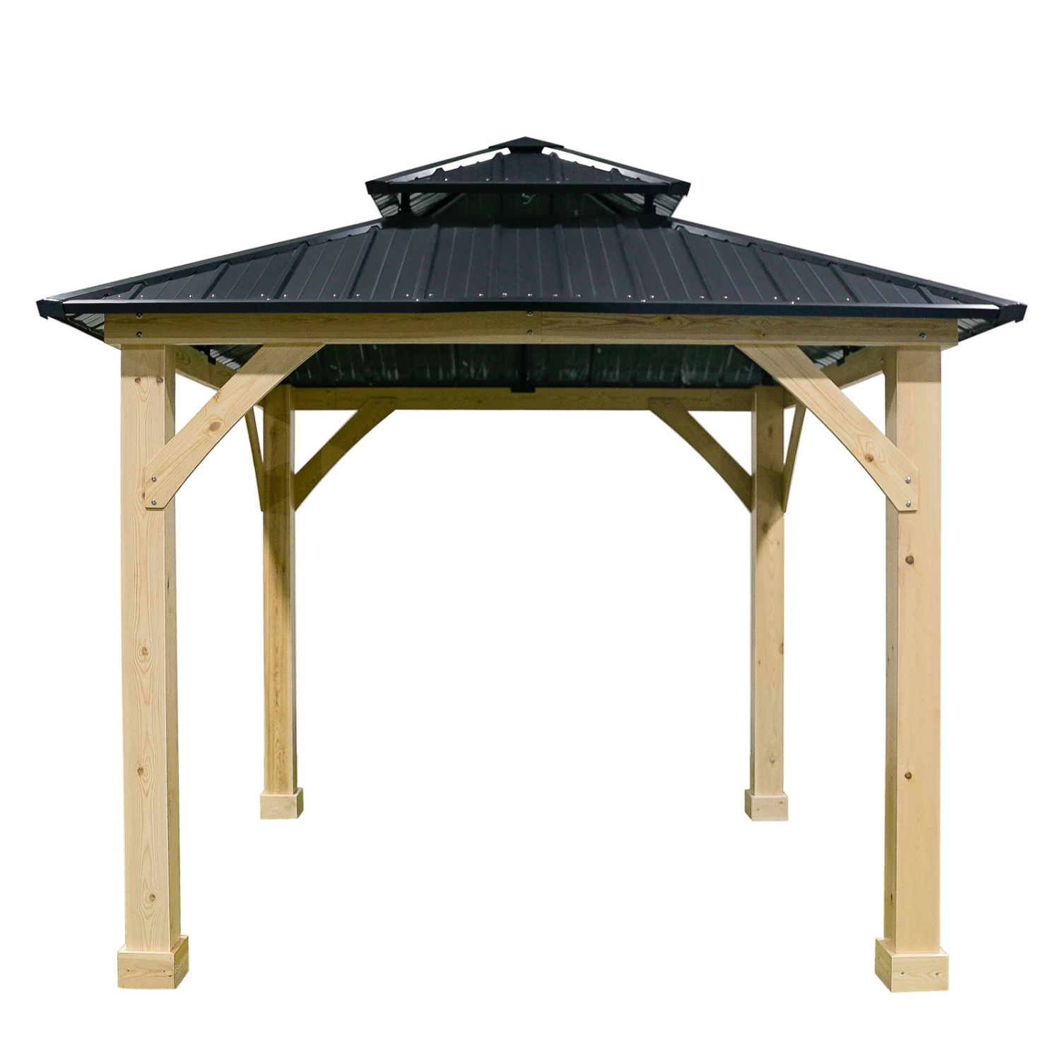 Patiojoy 10' X 10' Patio Pavilion Outdoor Hardtop Gazebo w/ Extra Metal Stakes & J-Shaped Hook