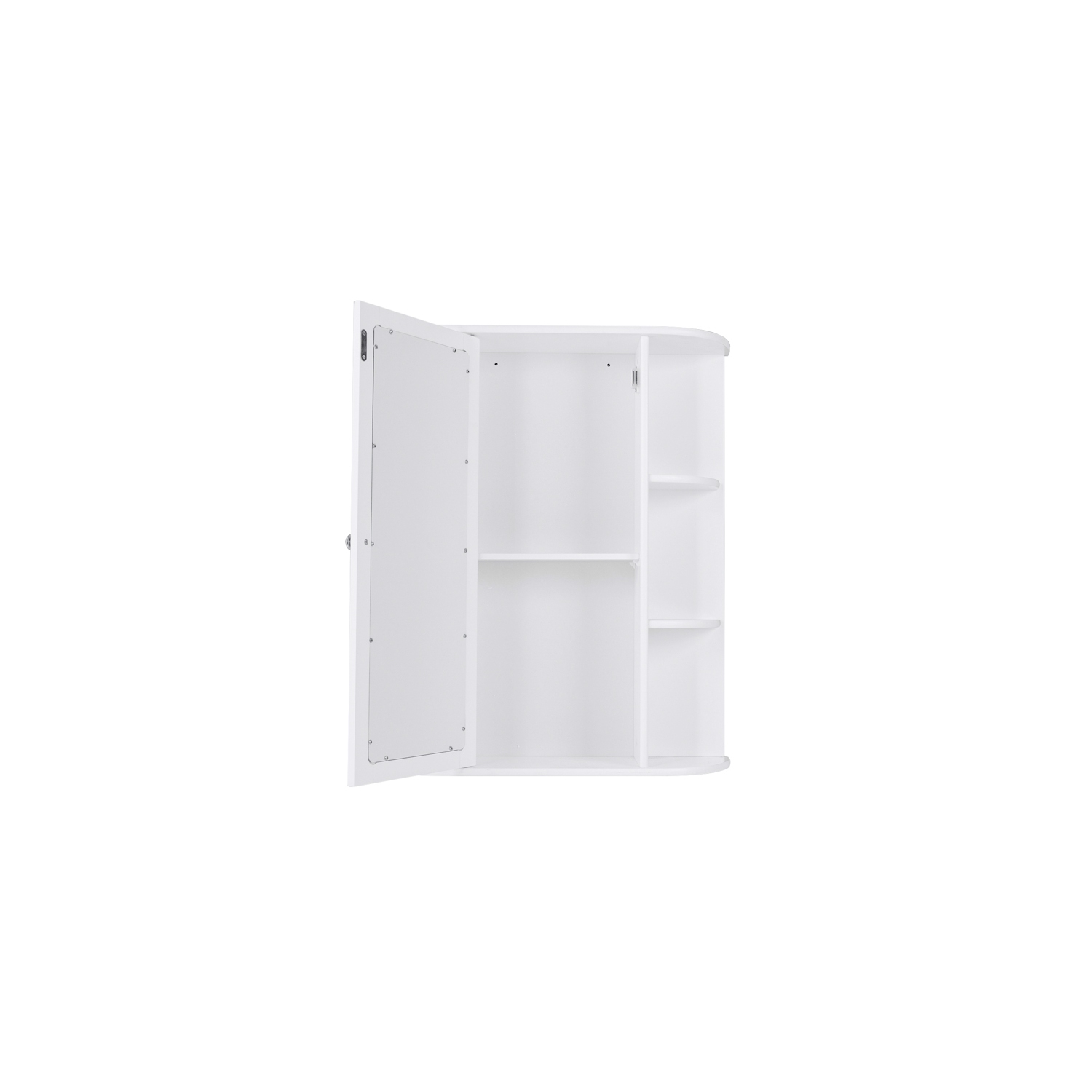 Topbuy Single Bathroom Storage Cabinet Spacesaver Open Shelves w/ Mirrored Organizer
