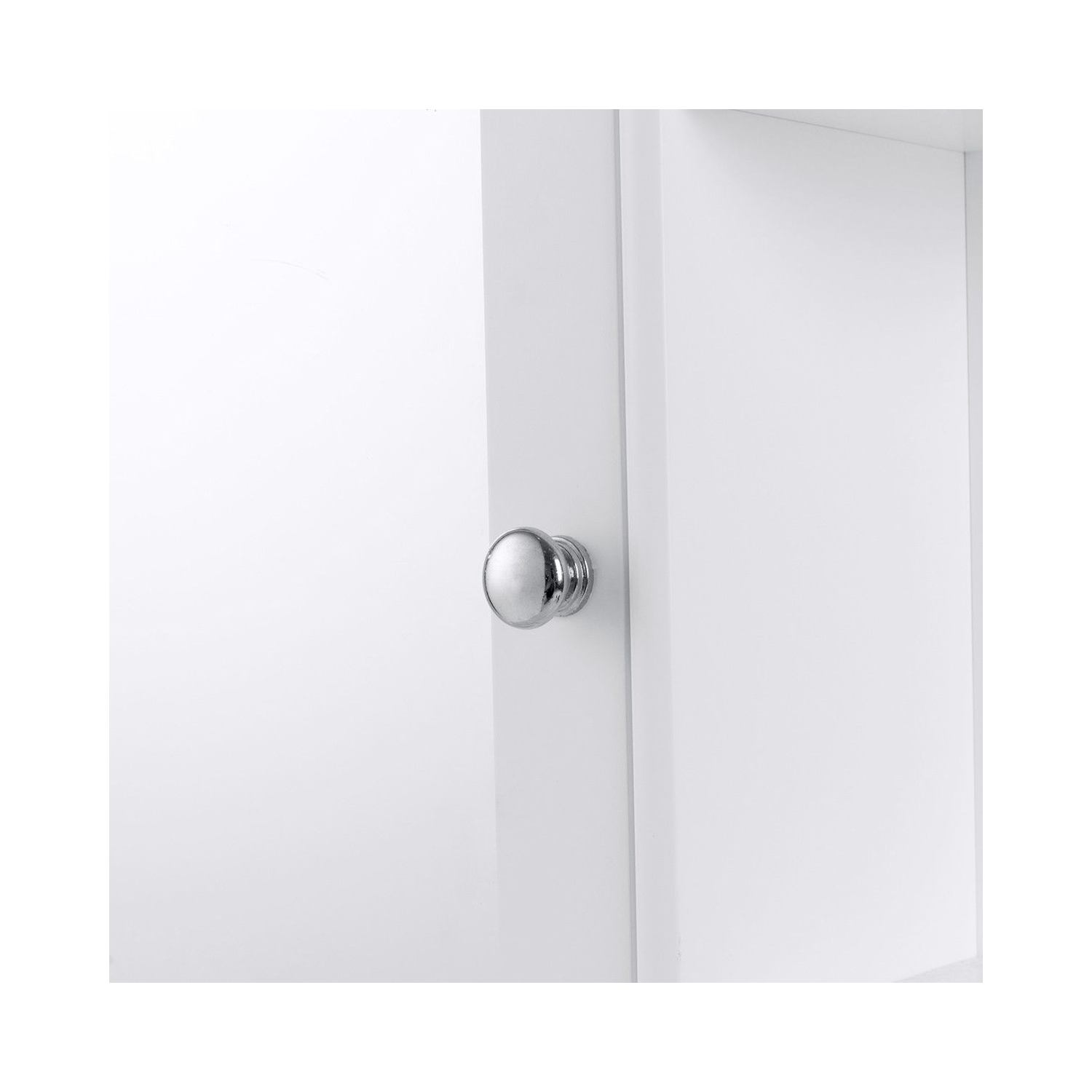 Topbuy Single Bathroom Storage Cabinet Spacesaver Open Shelves w/ Mirrored Organizer