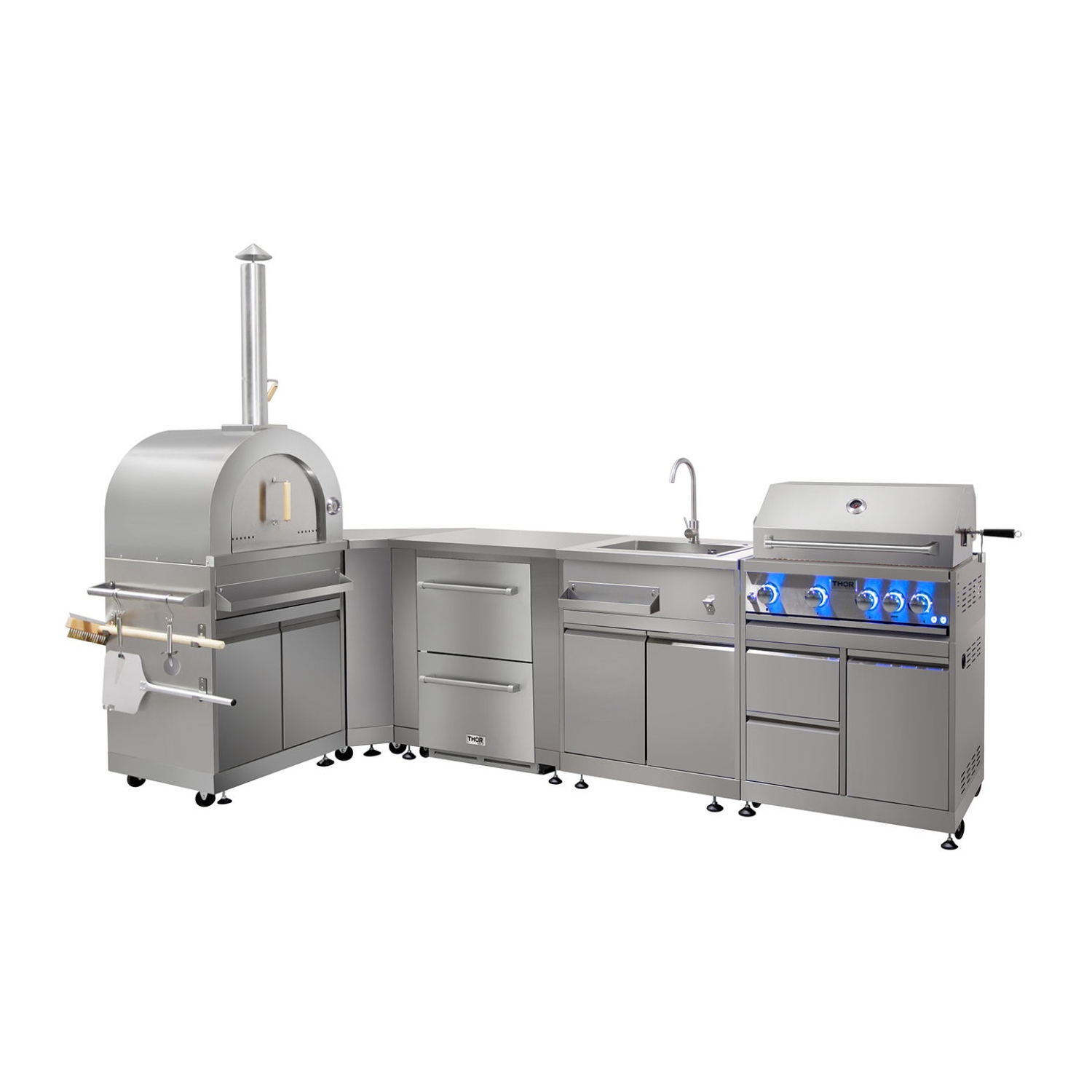 Thor Kitchen 30" 4-Burner Stainless Steel Gas BBQ Grill w/Rotisserie MK04SS304