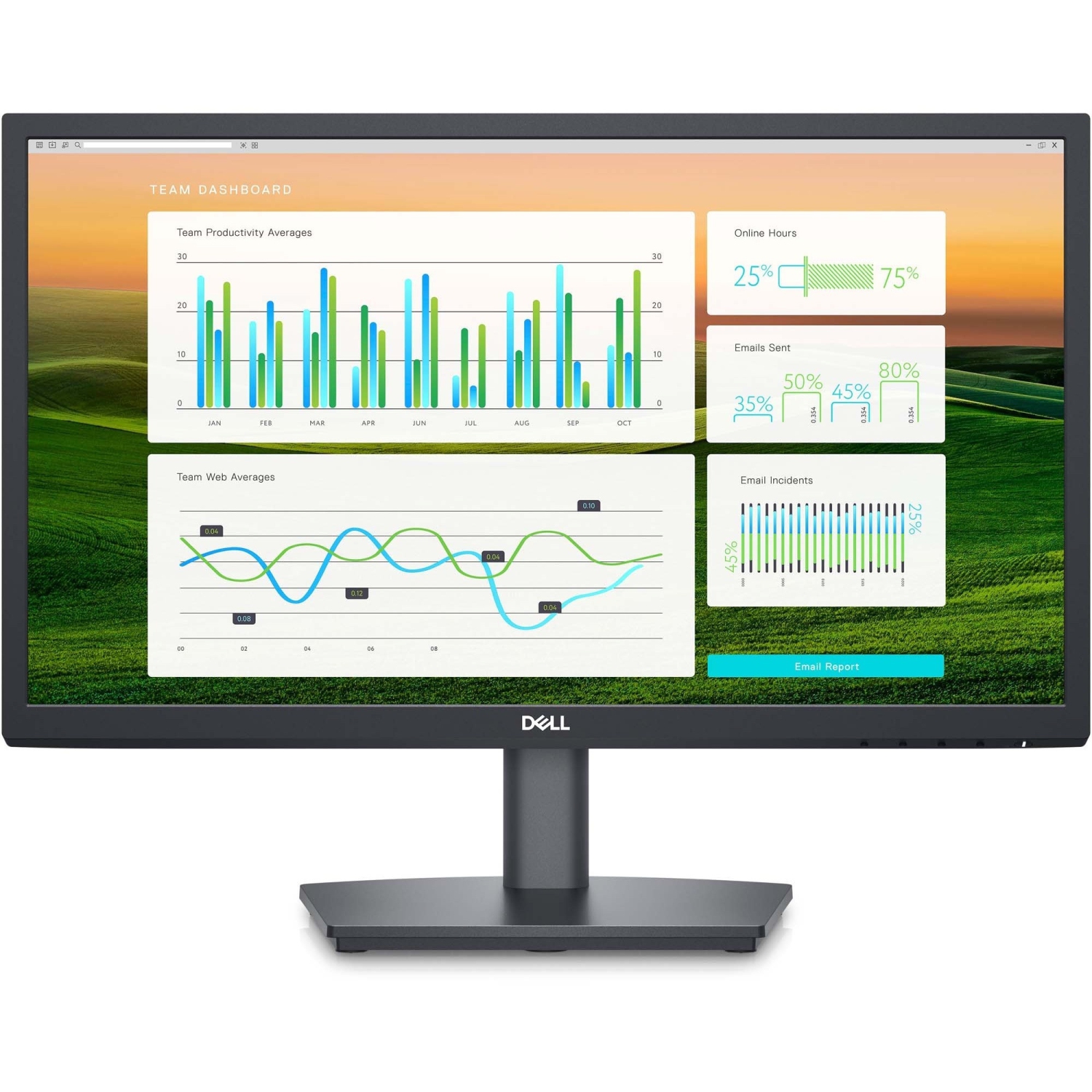 Dell E2222HS - LED monitor - 22" - 1920 x 1080 Full HD (1080p) @ 60 Hz - VA - 250 nits - 3000:1 - HDMI, VGA, DisplayPort - Speakers