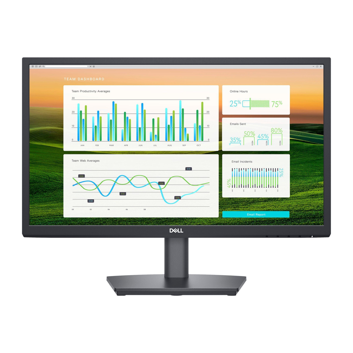 Dell E2222HS - LED monitor - 22" - 1920 x 1080 Full HD (1080p) @ 60 Hz - VA - 250 nits - 3000:1 - HDMI, VGA, DisplayPort - Speakers
