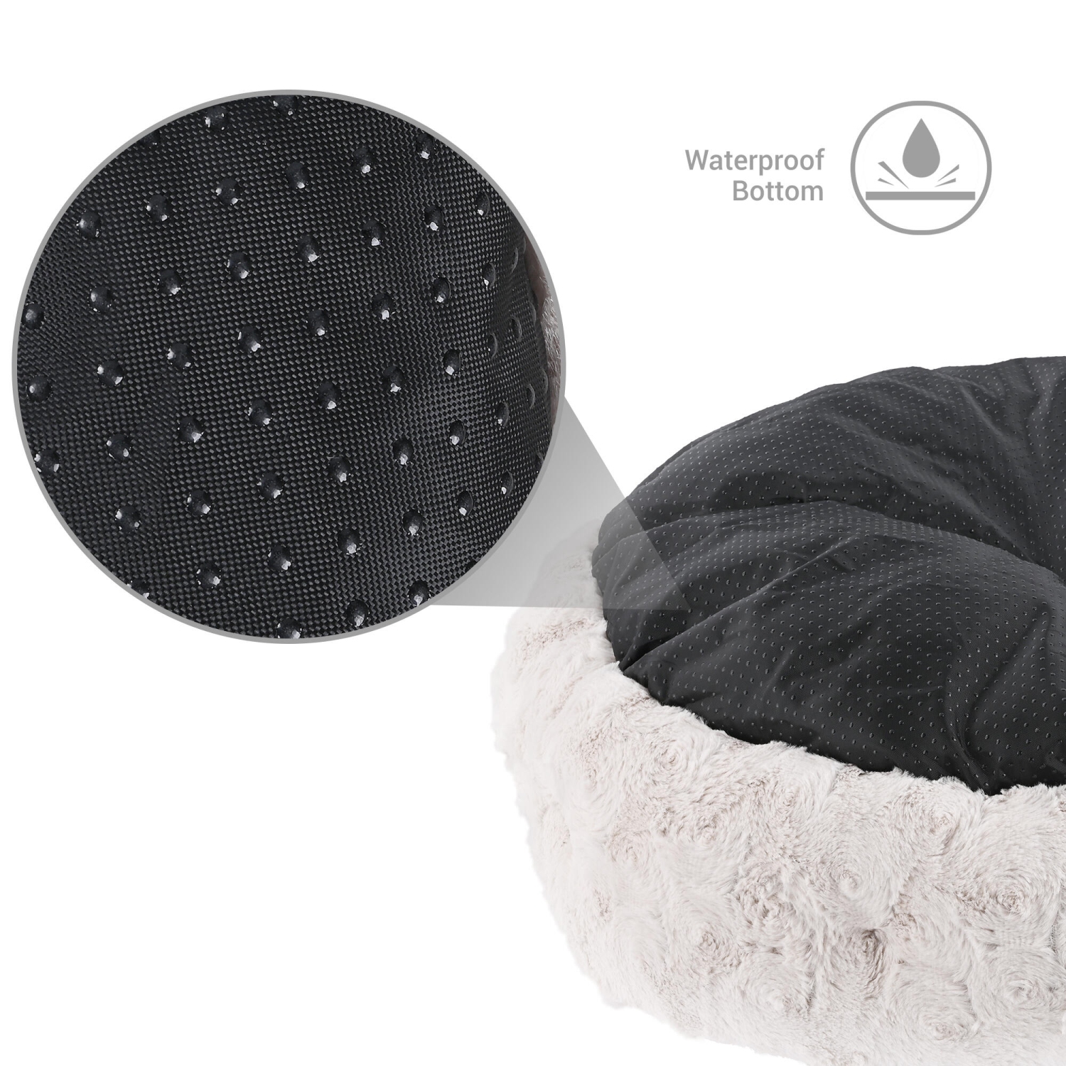 Lits pour animaux de compagnie Lit pour chien apaisant Fausse fourrure Moelleux rond Donut Cuddler Lit anti-anxiété pour chat - WOMEOW™