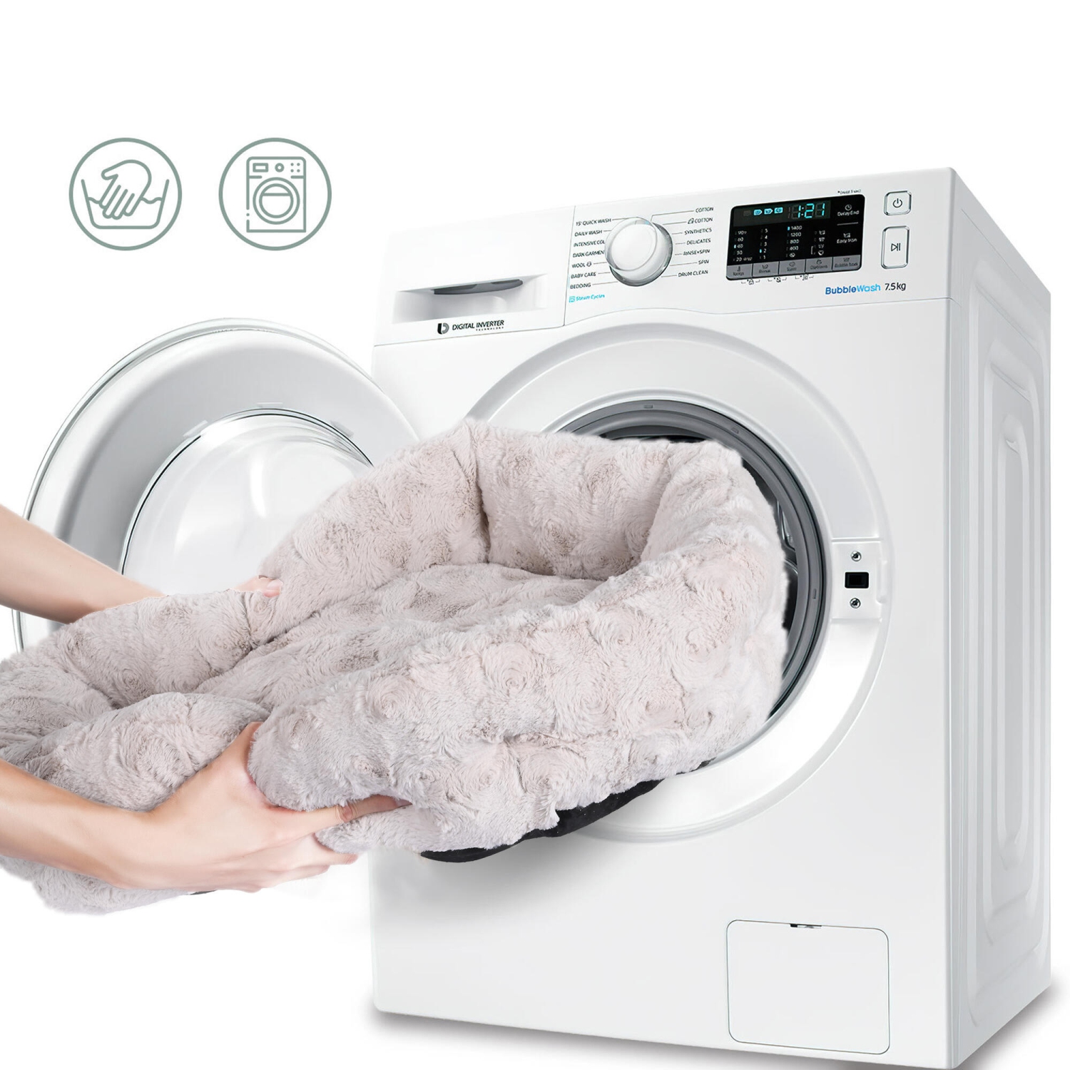 Lits pour animaux de compagnie Lit pour chien apaisant Fausse fourrure Moelleux rond Donut Cuddler Lit anti-anxiété pour chat - WOMEOW™