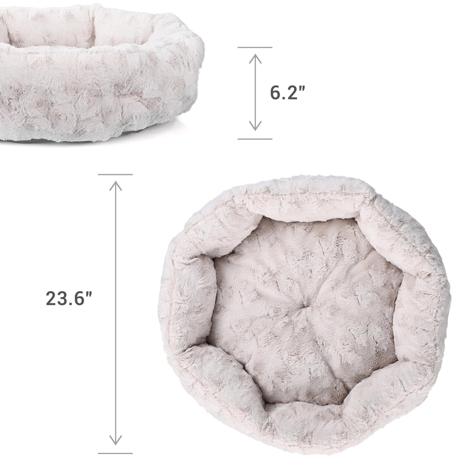 Lits pour animaux de compagnie Lit pour chien apaisant Fausse fourrure Moelleux rond Donut Cuddler Lit anti-anxiété pour chat - WOMEOW™
