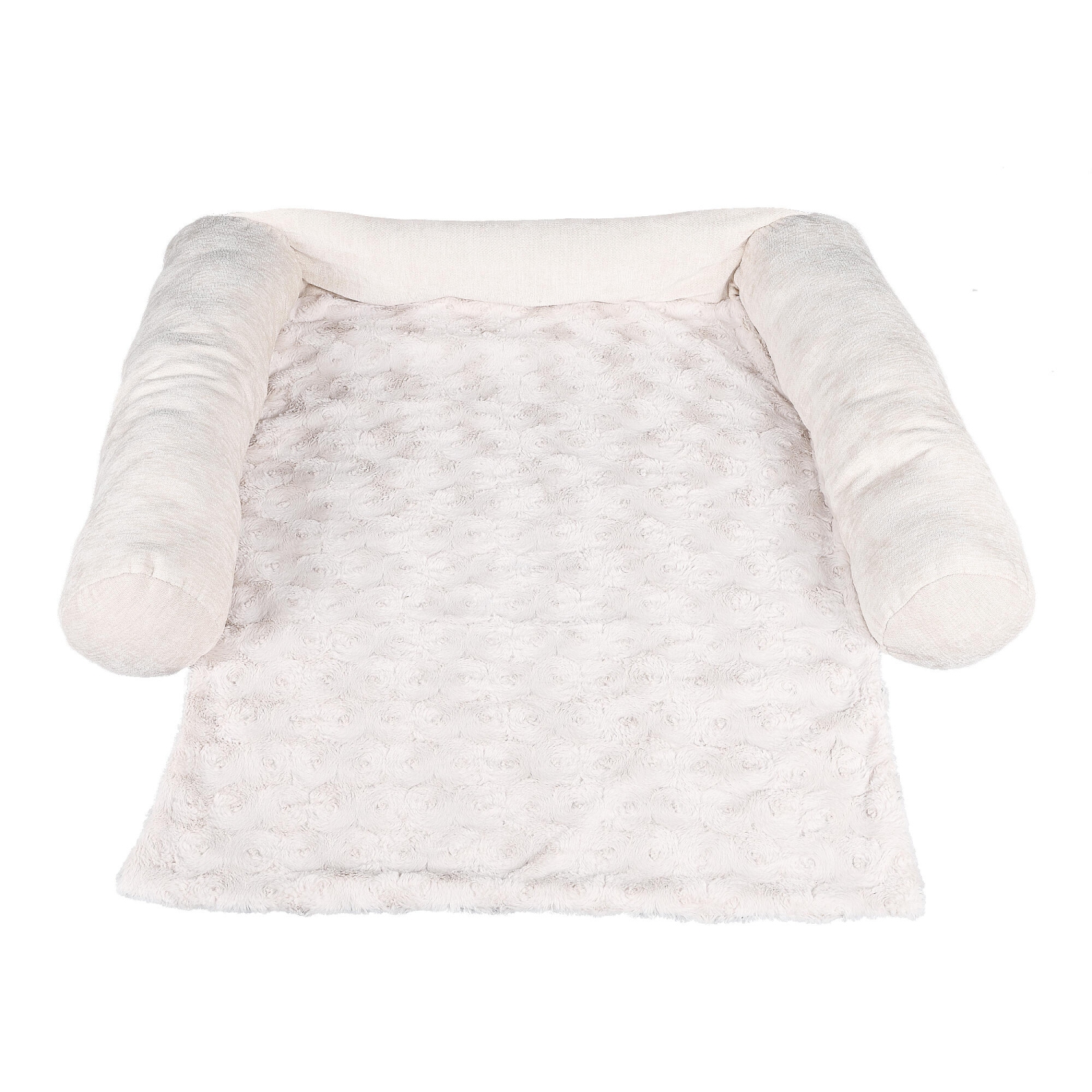 33.4''X39.3'' Pet Beds Mats Soft Fabric Pet Couch Protector Cover with 3-Sided Bolster for Dog and Cats - Camel-WOMEOW™