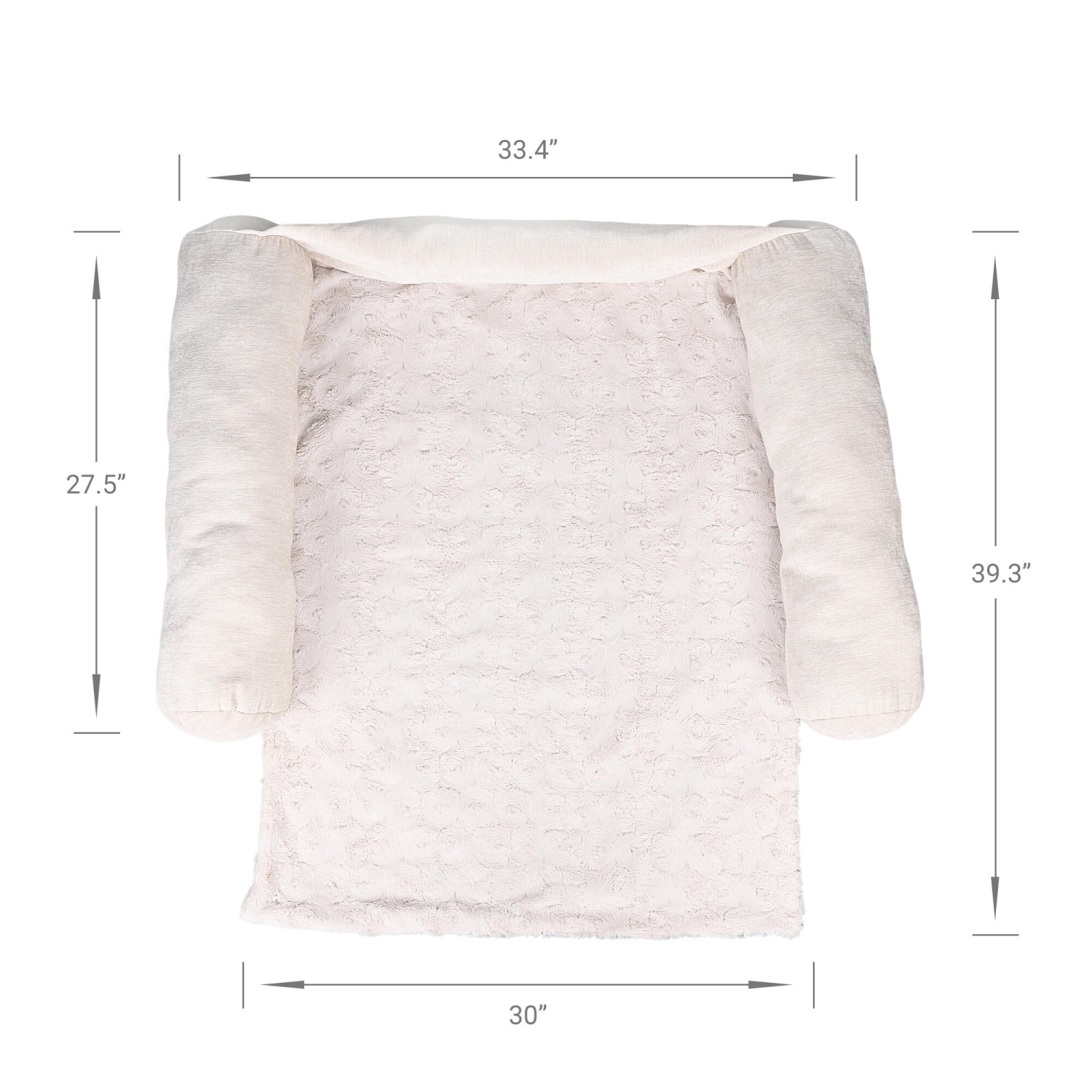 33.4''X39.3'' Pet Beds Mats Soft Fabric Pet Couch Protector Cover with 3-Sided Bolster for Dog and Cats - Camel-WOMEOW™