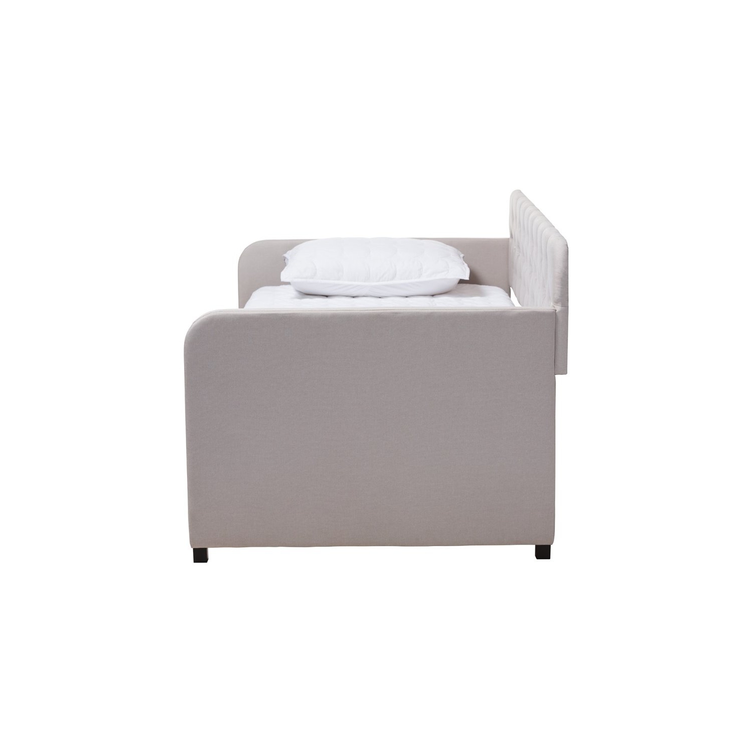 Lit de repos simple contemporain en tissu capitonné Bowery Hill, beige