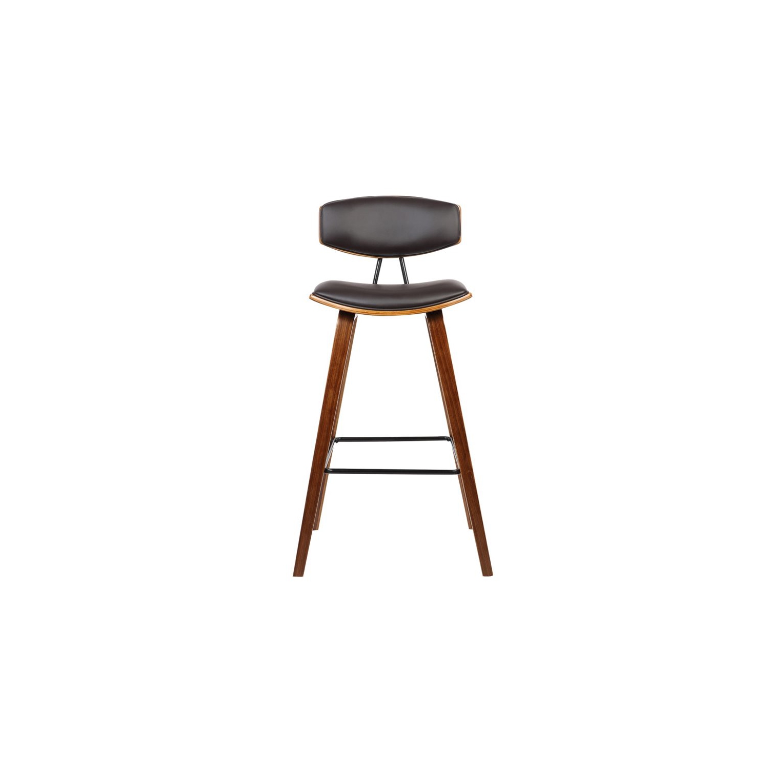 Hawthorne Collections 30" Faux Leather Bar Stool in Walnut and Brown
