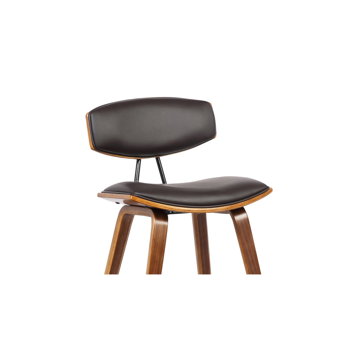 Hawthorne Collections 30" Faux Leather Bar Stool in Walnut and Brown