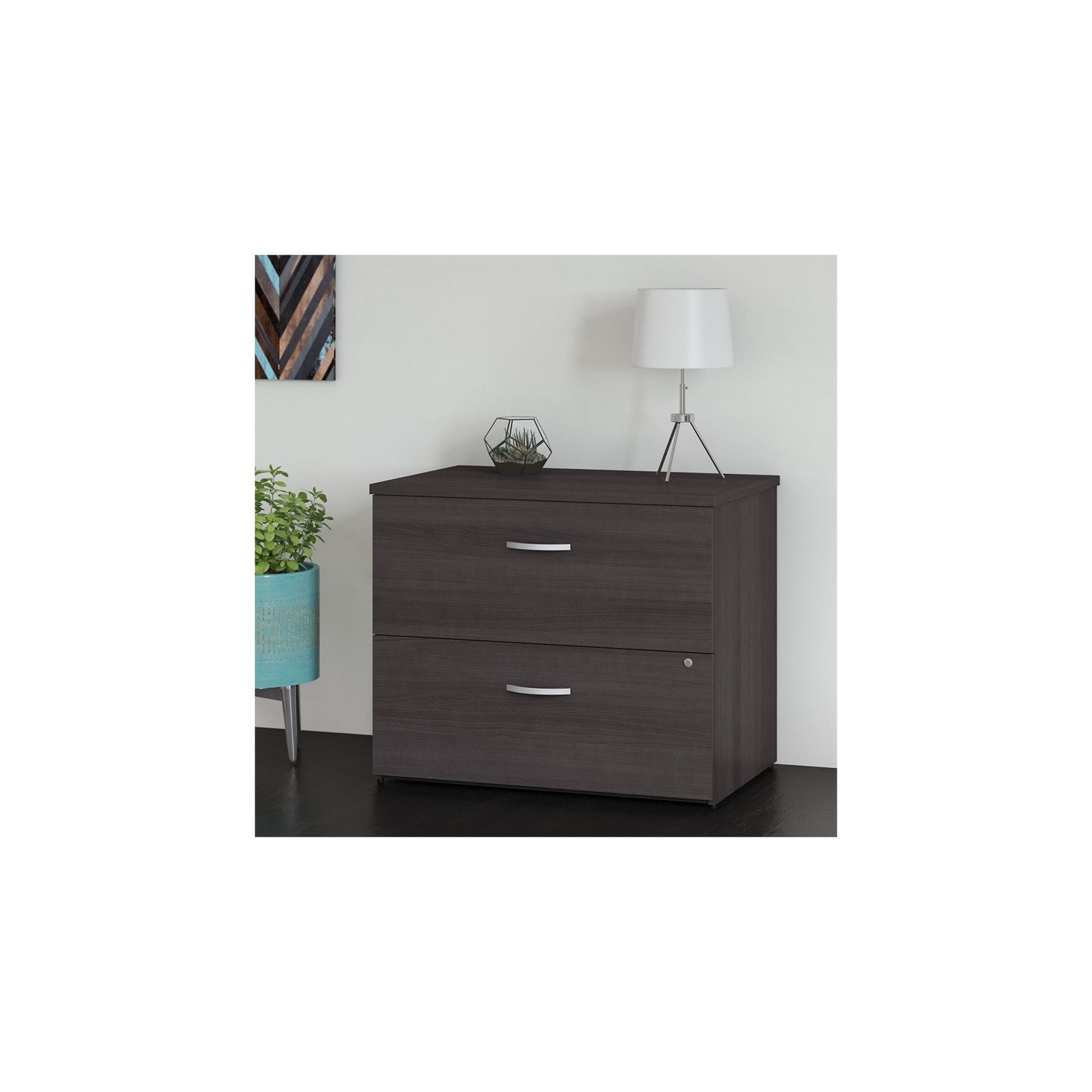 Scranton & Co Lateral File Cabinet in Storm Gray