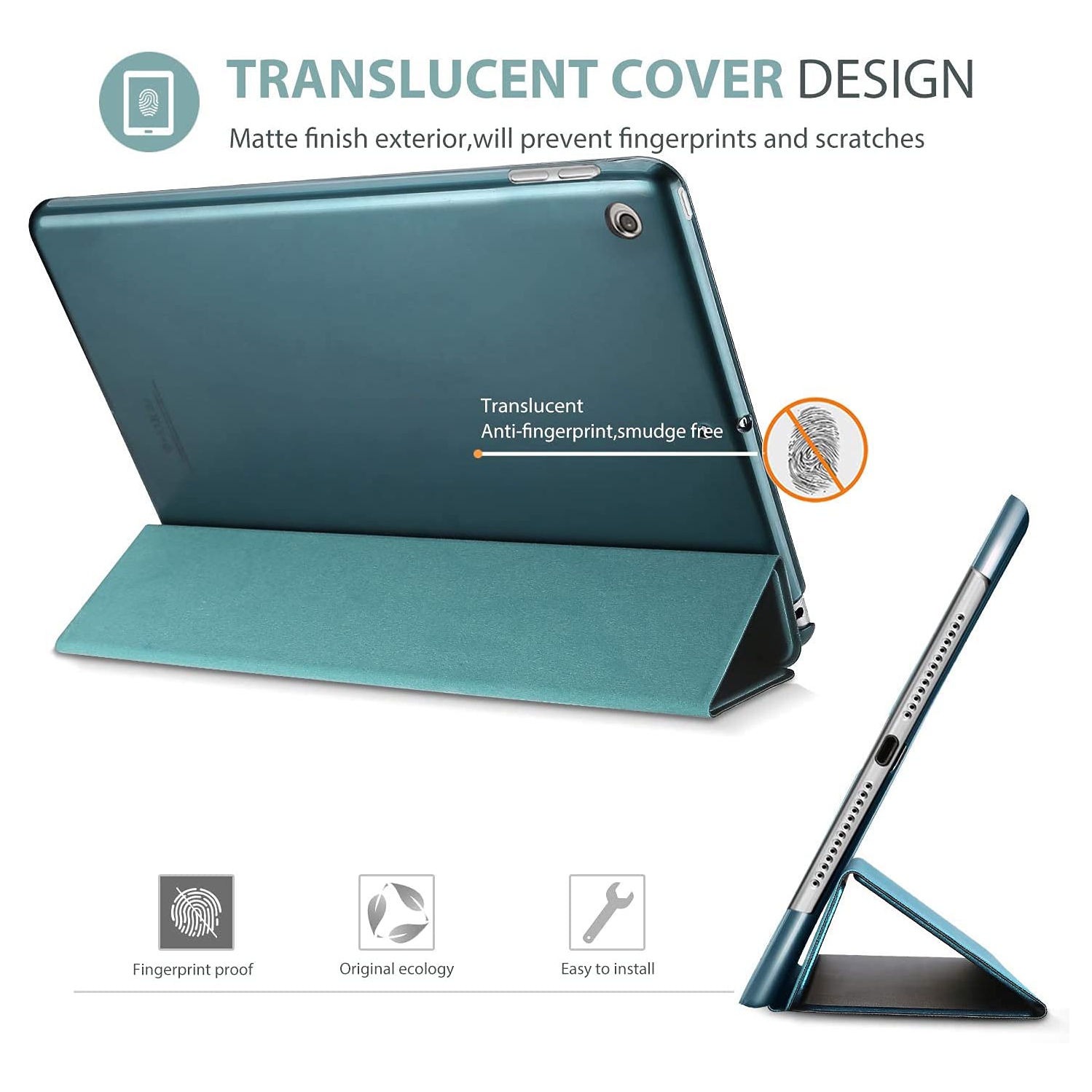 ProCase iPad 10.2 Case 2021 9th Gen/ 2020 8th Gen/ 2019 7th Gen Case with Tempered Glass Screen Protector, Slim Stand Hard S