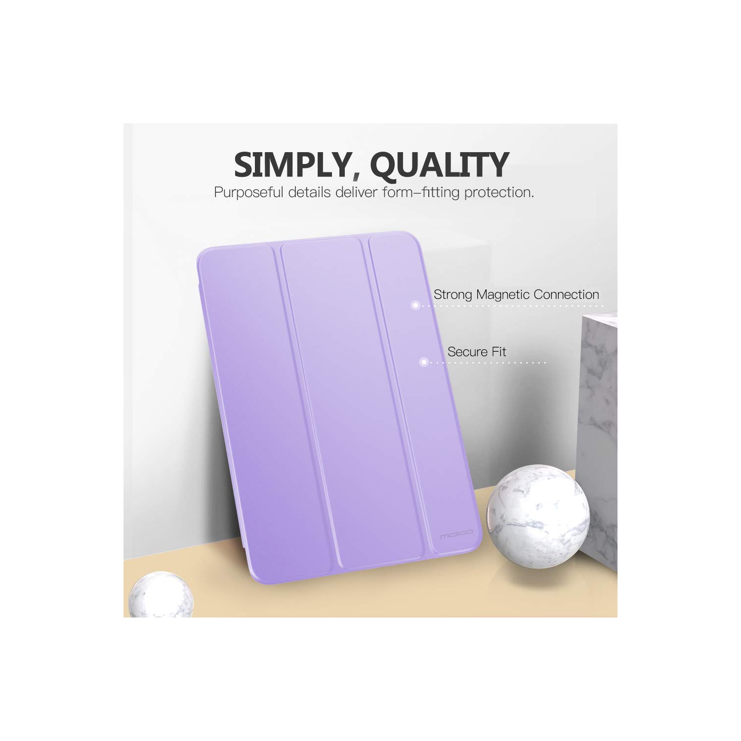 MoKo iPad 10.2 Étui pour iPad 9e génération 2021/iPad 8e génération 2020/iPad 7e génération 2019, support mince arrière rigide S.