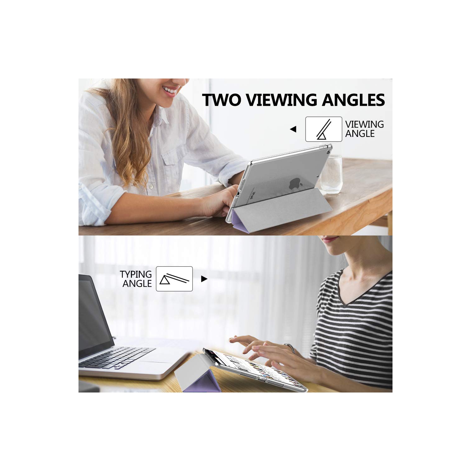 MoKo iPad 10.2 Étui pour iPad 9e génération 2021/iPad 8e génération 2020/iPad 7e génération 2019, support mince arrière rigide S.