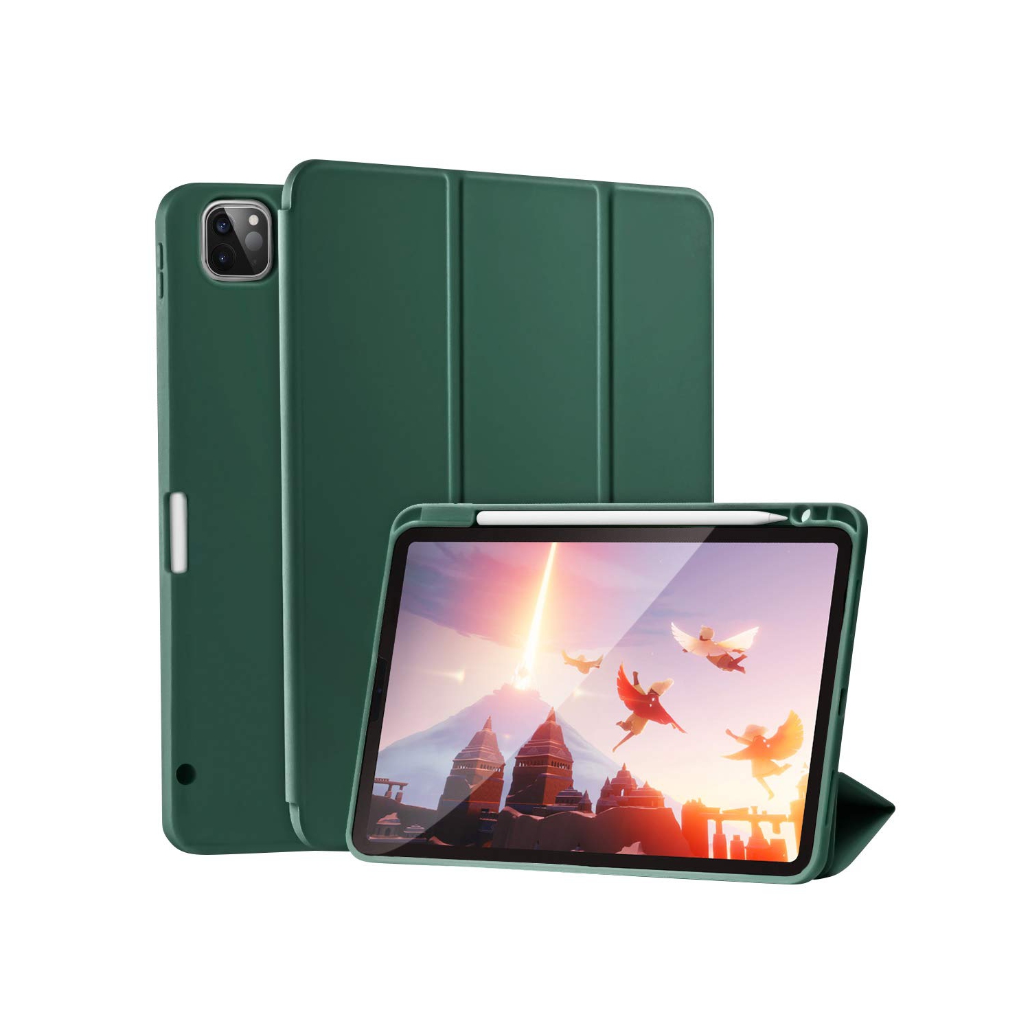 SIWENGDE Case for iPad Pro 11 2020/2018, Rebound Slim Smart Case with Built-in Pencil Holder, Strong Magnetic Trifold Stand