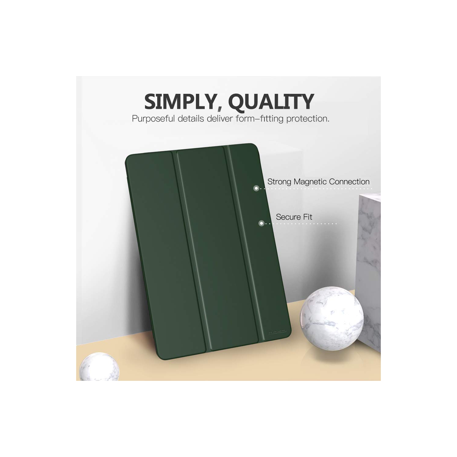 MoKo iPad 10.2 Case for iPad 9th Generation 2021/ iPad 8th Generation 2020/ iPad 7th Generation 2019, Slim Stand Hard Back S