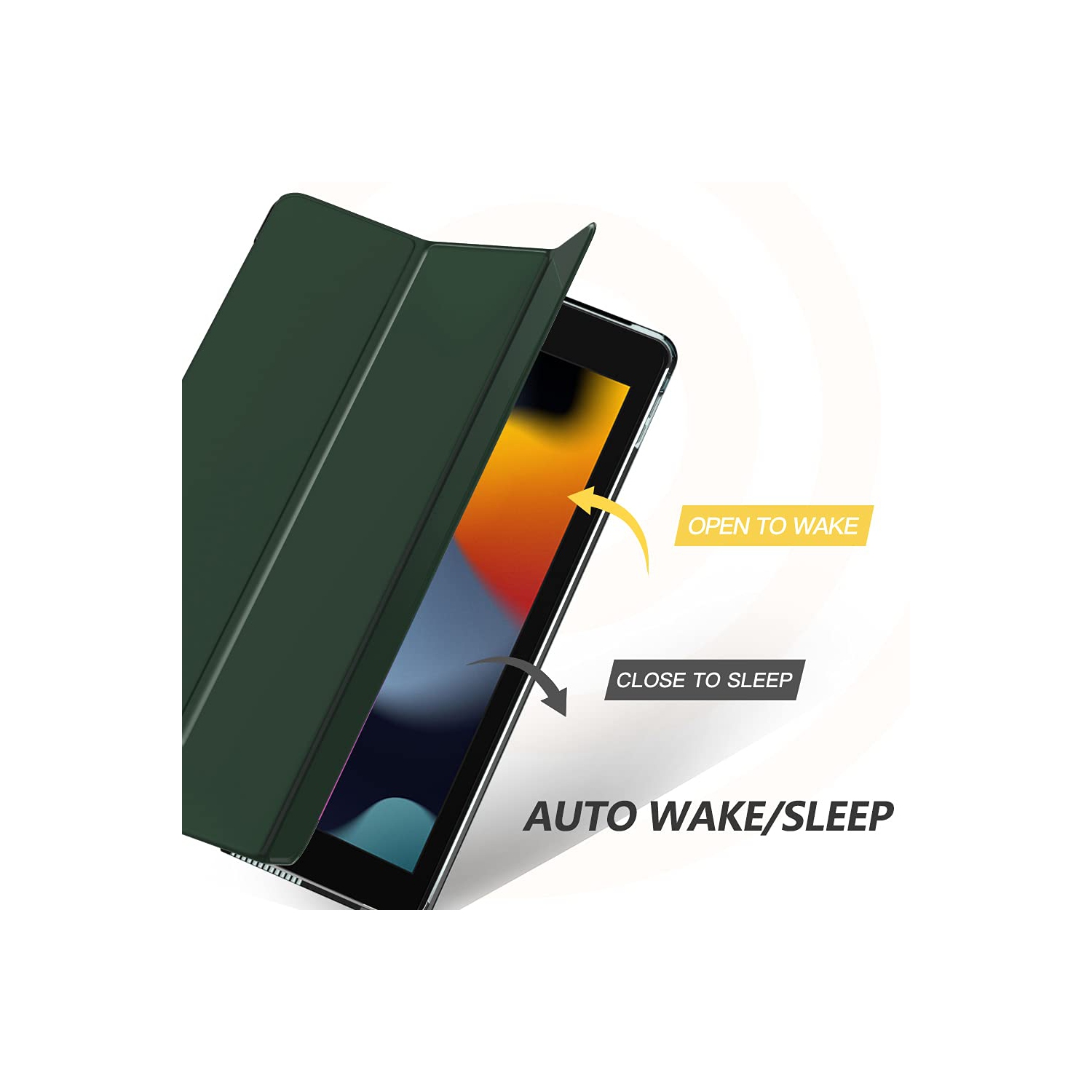 MoKo iPad 10.2 Case for iPad 9th Generation 2021/ iPad 8th Generation 2020/ iPad 7th Generation 2019, Slim Stand Hard Back S