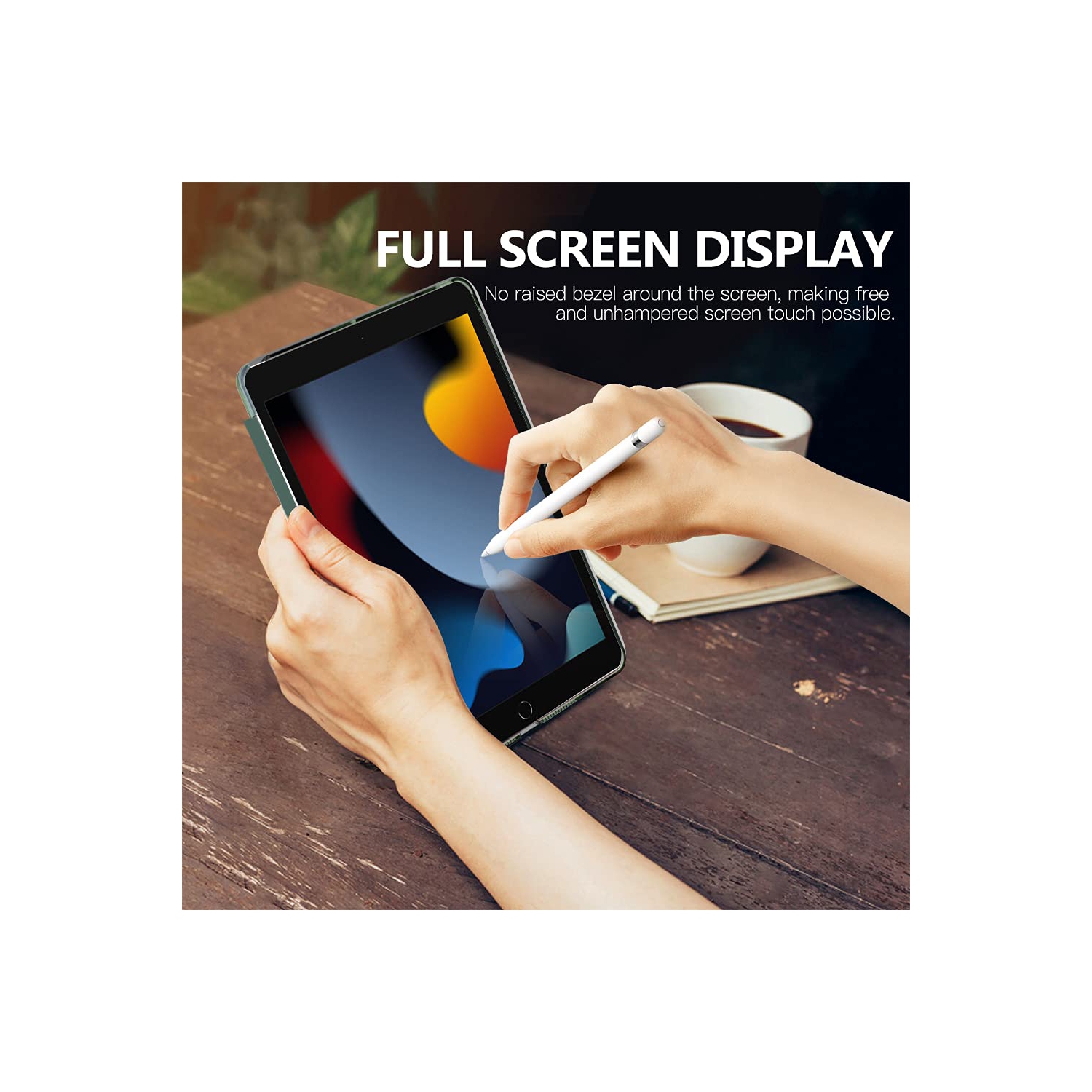 MoKo iPad 10.2 Case for iPad 9th Generation 2021/ iPad 8th Generation 2020/ iPad 7th Generation 2019, Slim Stand Hard Back S