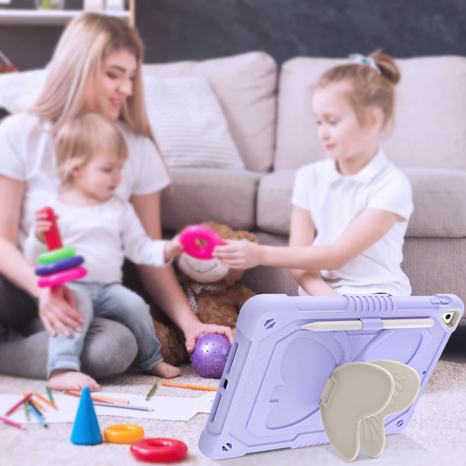 iPad 9th Generation Case 10.2 Inch 2021, iPad 8th Generation Case,iPad 7th Generation,iPad Air 3 Case 10.5",DUEDUE Butterfly