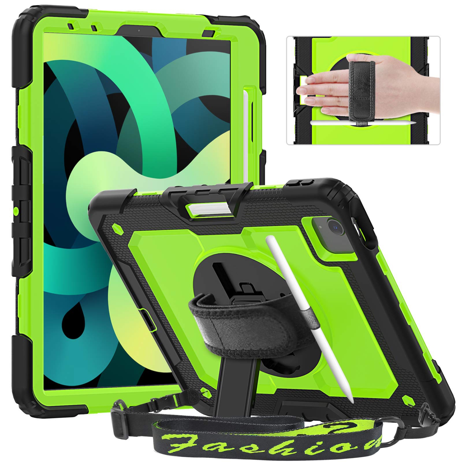 Timecity Case for iPad Air 5th/4th Generation 10.9 2022/2020, Full-Body Shockproof Tablet Cover with Screen Protector, 360°