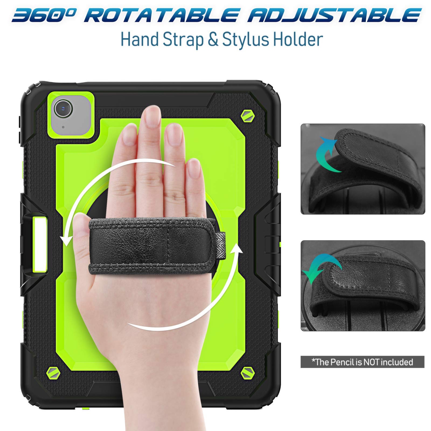 Timecity Case for iPad Air 5th/4th Generation 10.9 2022/2020, Full-Body Shockproof Tablet Cover with Screen Protector, 360°