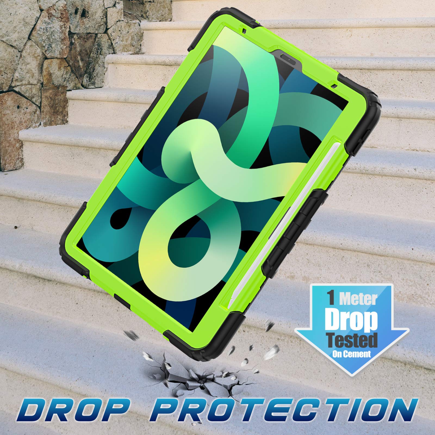 Timecity Case for iPad Air 5th/4th Generation 10.9 2022/2020, Full-Body Shockproof Tablet Cover with Screen Protector, 360°