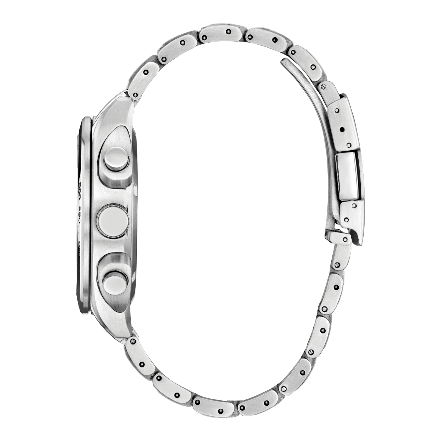 Montre pour hommes avec boîtier et bracelet en acier inoxydable argenté et cadran noir Carson Eco-Drive 43&nbsp;mm de Citizen