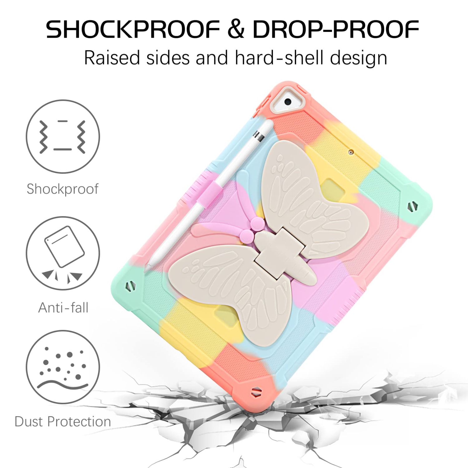 iPad 9th Generation Case, iPad 8th/7th Generation Case iPad 10.2 Case, iPad Air 3 Case [Pencil Holder] Kids Camo Case for iPad 10.2" Shockproof