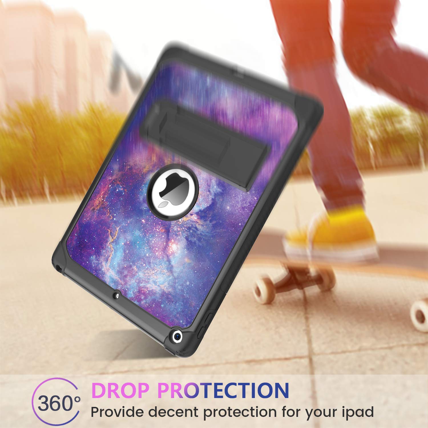 iPad 10.2" Case, iPad 9th Generation Case ,iPad 8th/7th Generation Case,DUEDUE Kickstand Shockproof 3 in 1 Slim Hybrid TPU B