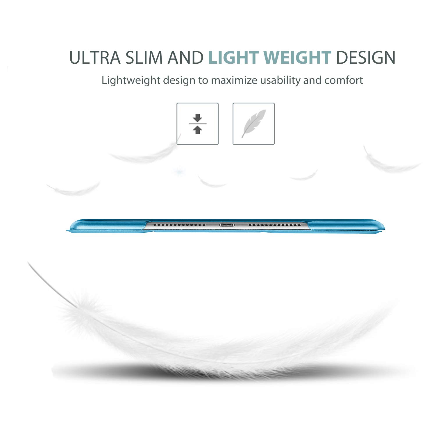 Étui ProCase pour iPad 10.2 2021 9e gén./2020 iPad 8e gén./2019 7e gén., étui rigide mince à dos rigide protecteur