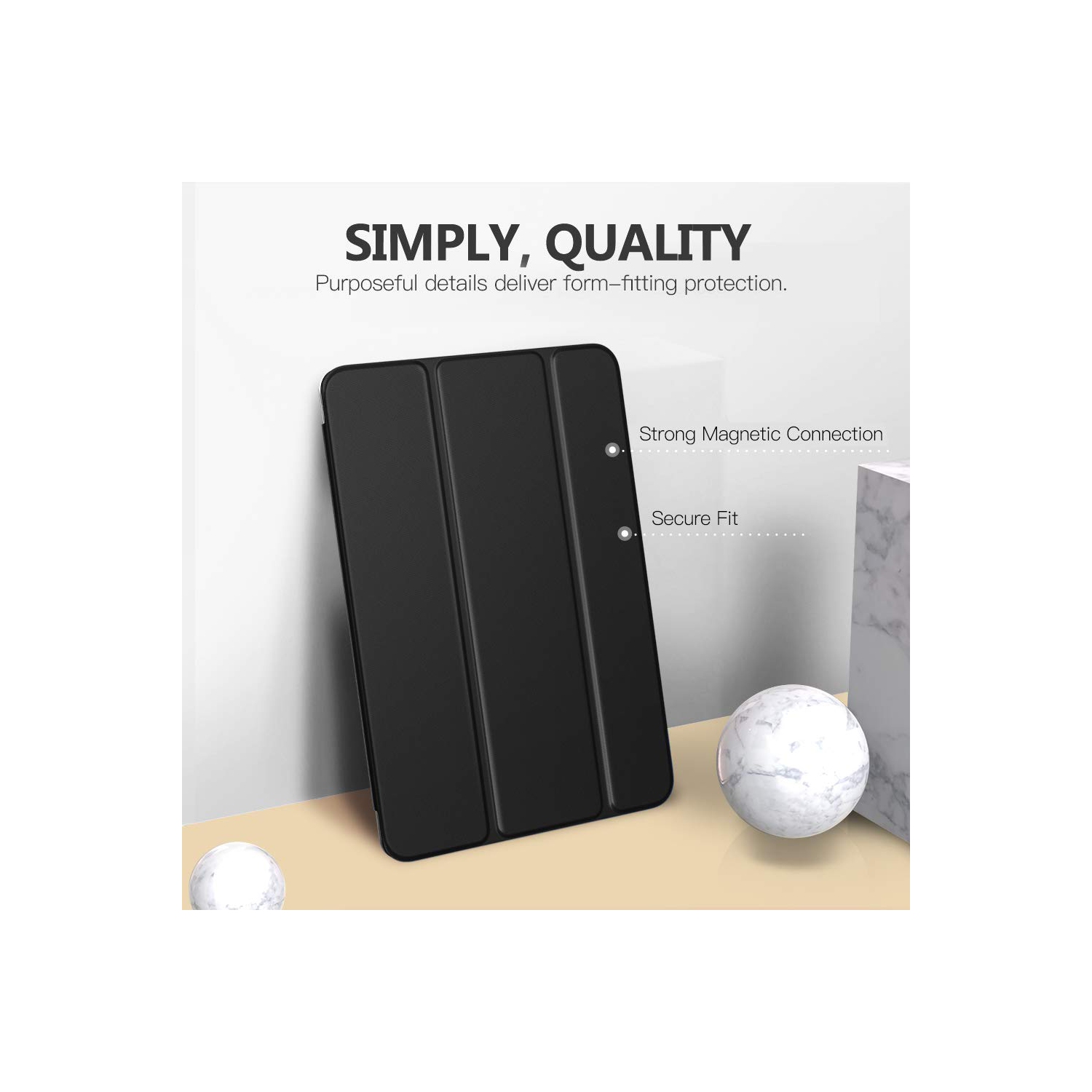 MoKo iPad 10.2 Case for iPad 9th Generation 2021/ iPad 8th Generation 2020/ iPad 7th Generation 2019, Slim Stand Hard Back S