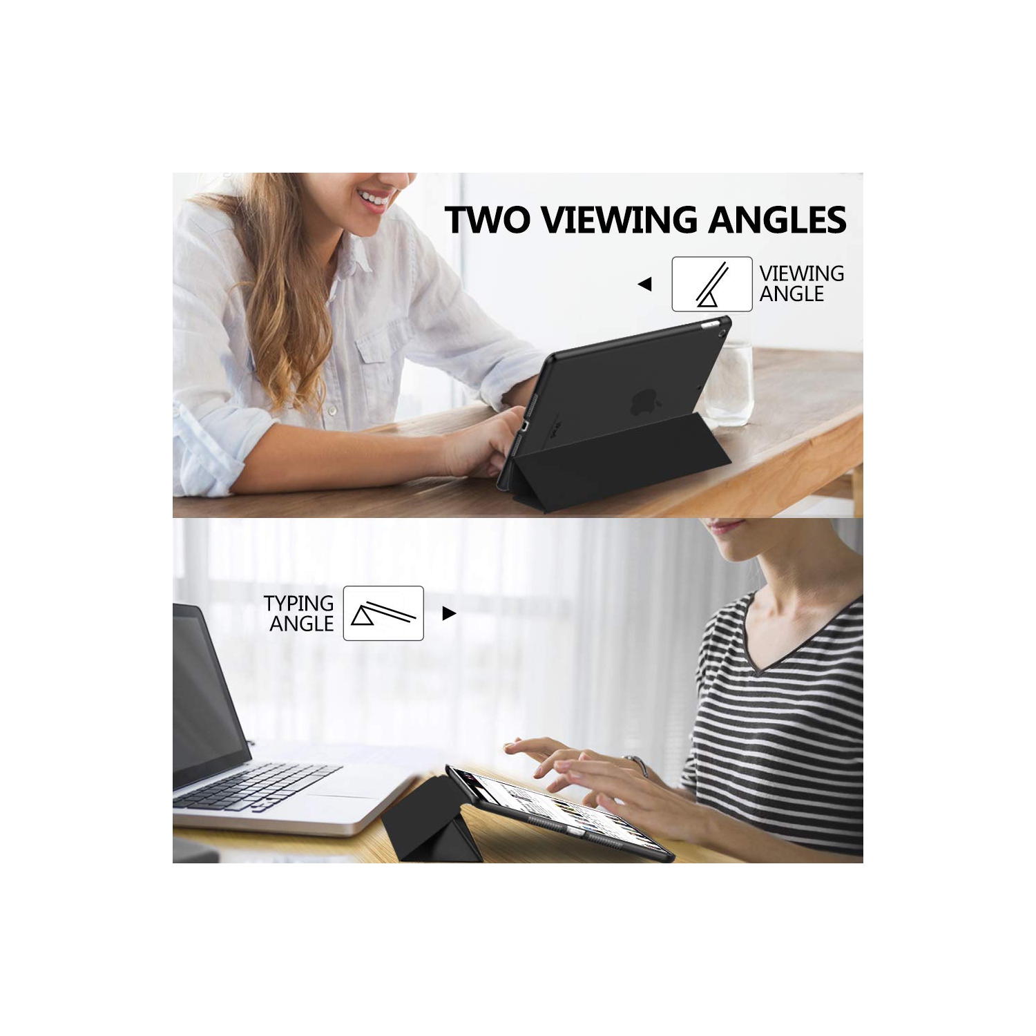 MoKo iPad 10.2 Case for iPad 9th Generation 2021/ iPad 8th Generation 2020/ iPad 7th Generation 2019, Slim Stand Hard Back S