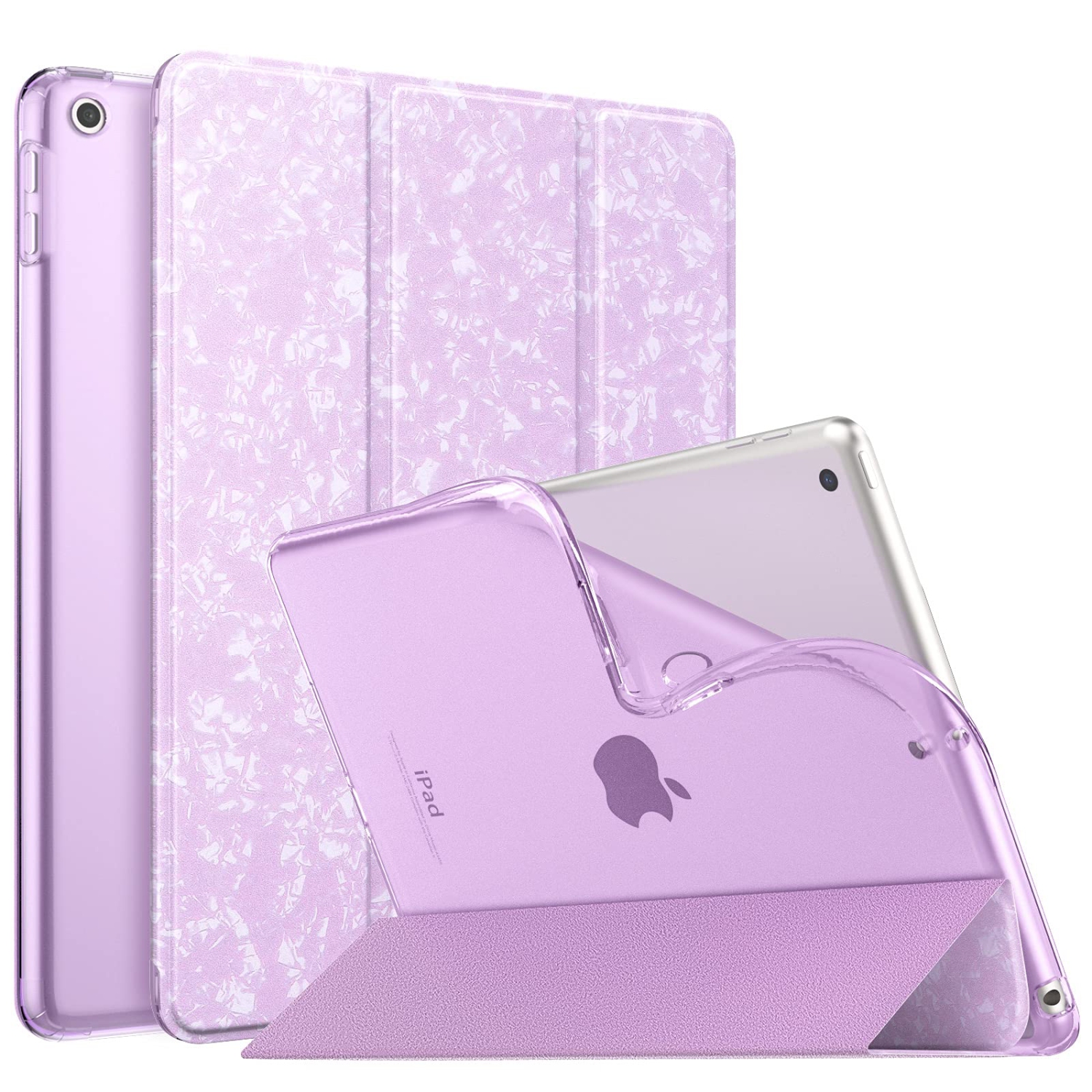 Étui Ko pour nouvel étui iPad 9e/8e/7e génération, étui souple transparent givré mince protecteur en TPUR