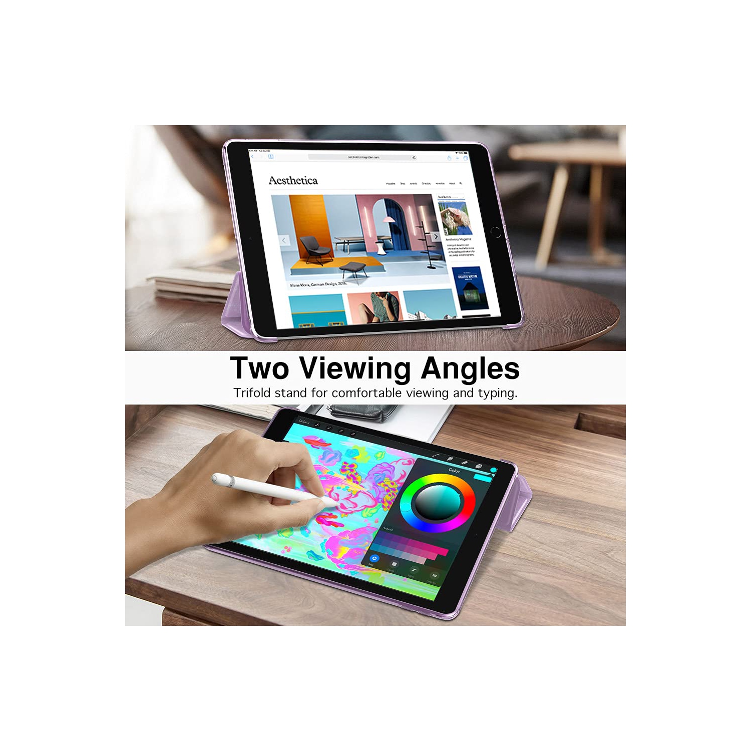 Étui Ko pour nouvel étui iPad 9e/8e/7e génération, étui souple transparent givré mince protecteur en TPUR